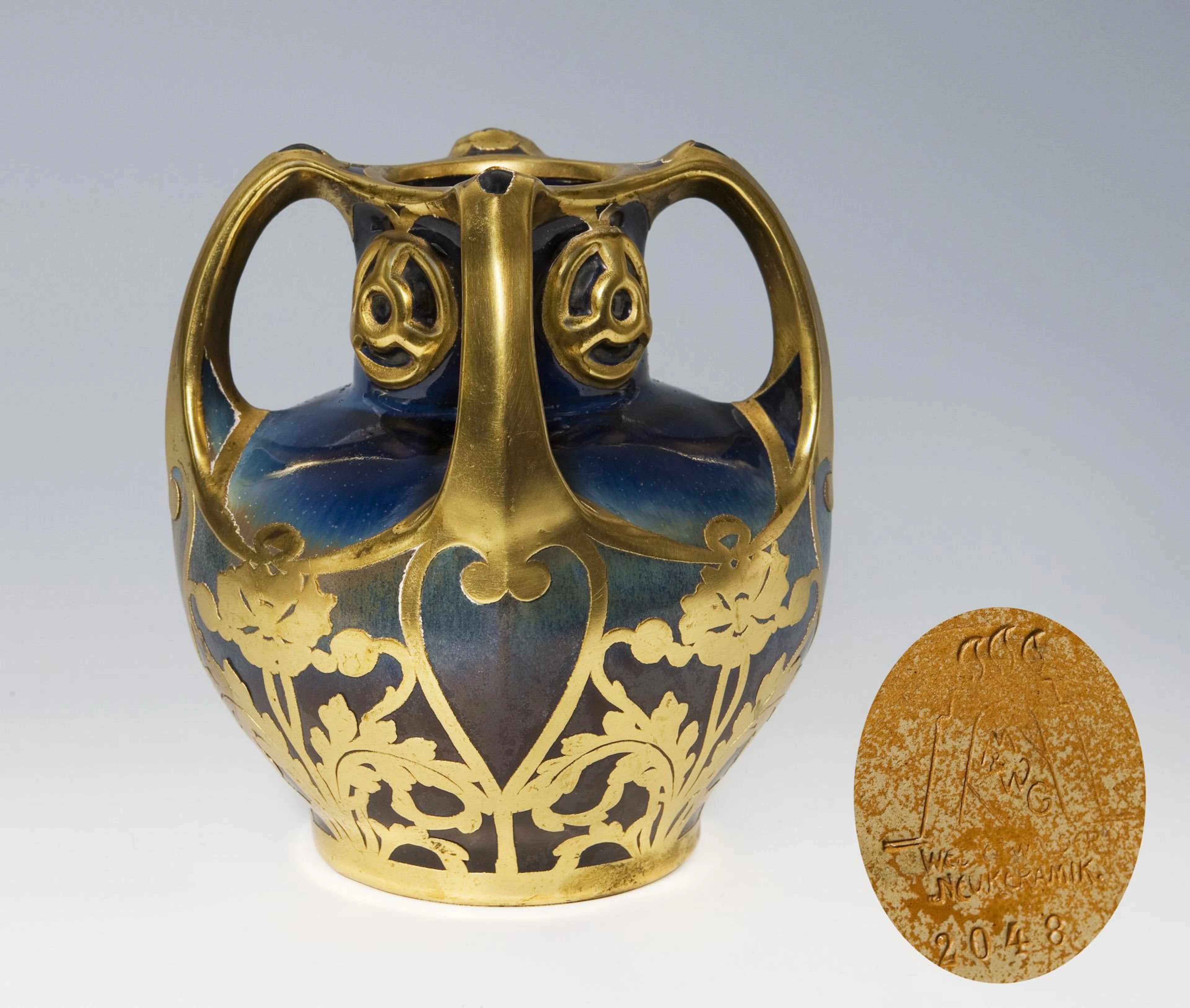 Art Nouveau handle vase. Merkelbach & Wick, Grenzhausen.
