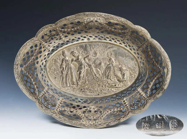 Silver basket. Jean Louis Schlingloff, Hanau.