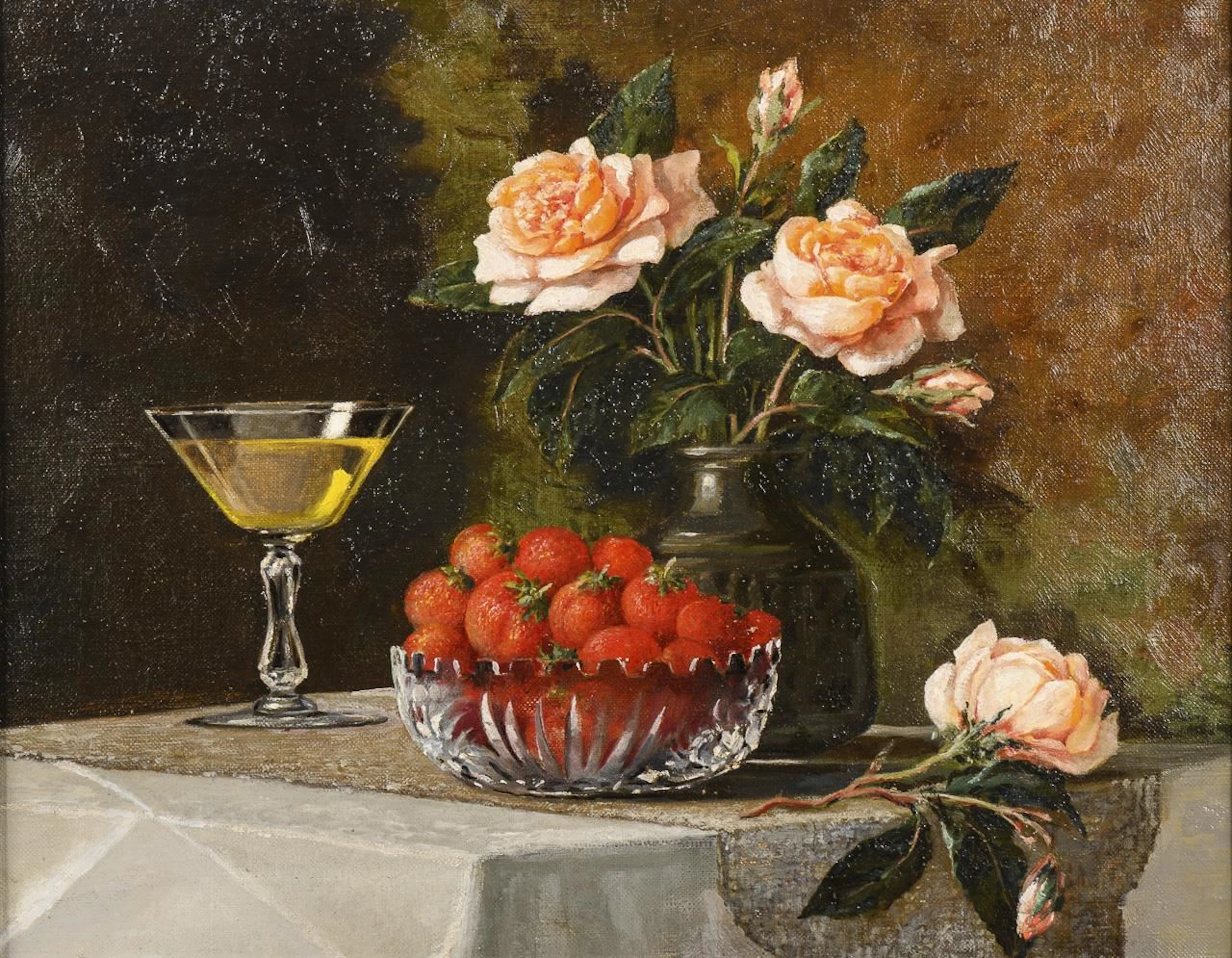 Indistinctly signed: Rose Still Life