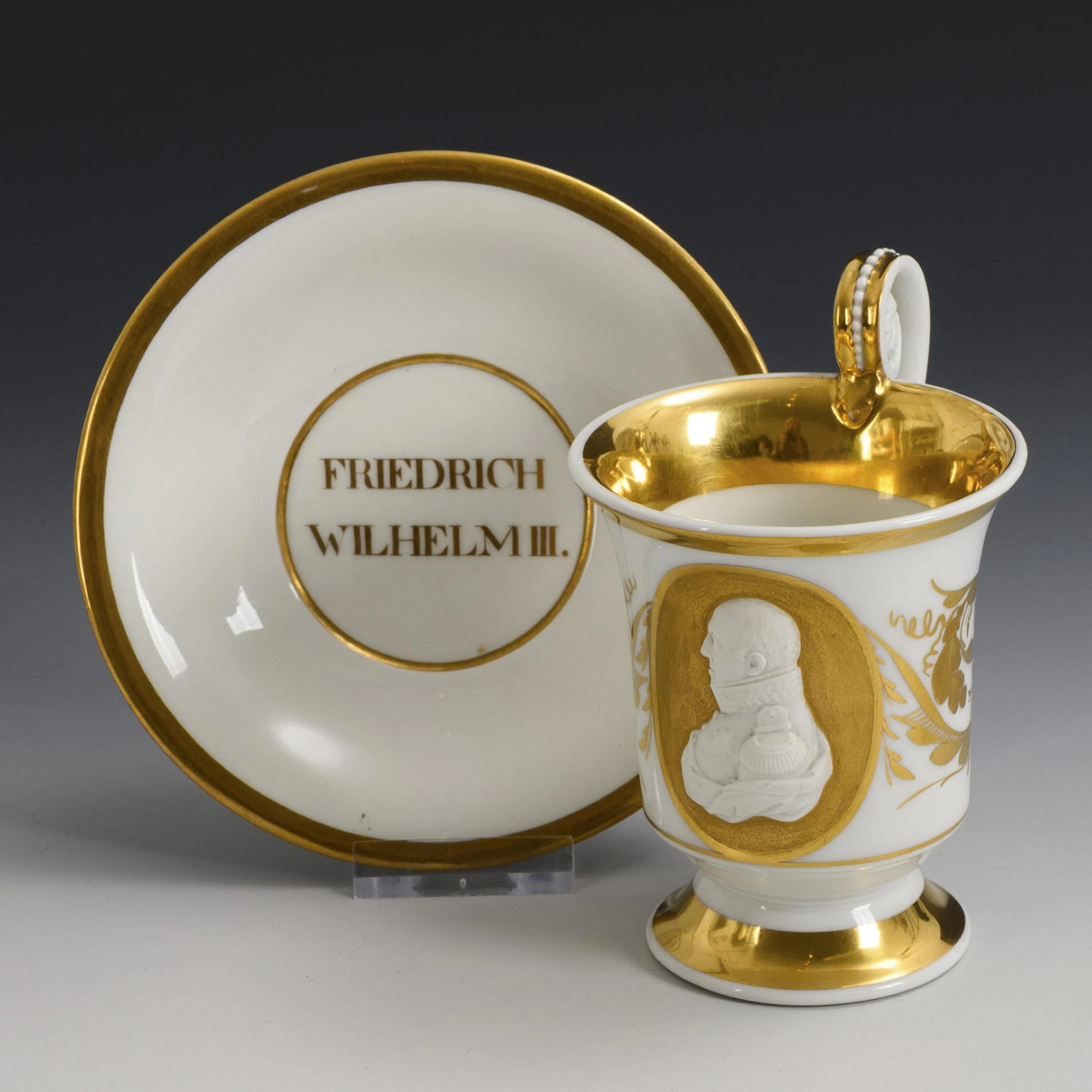 Portrait cup: Friedrich Wilhelm III.. KPM Berlin.