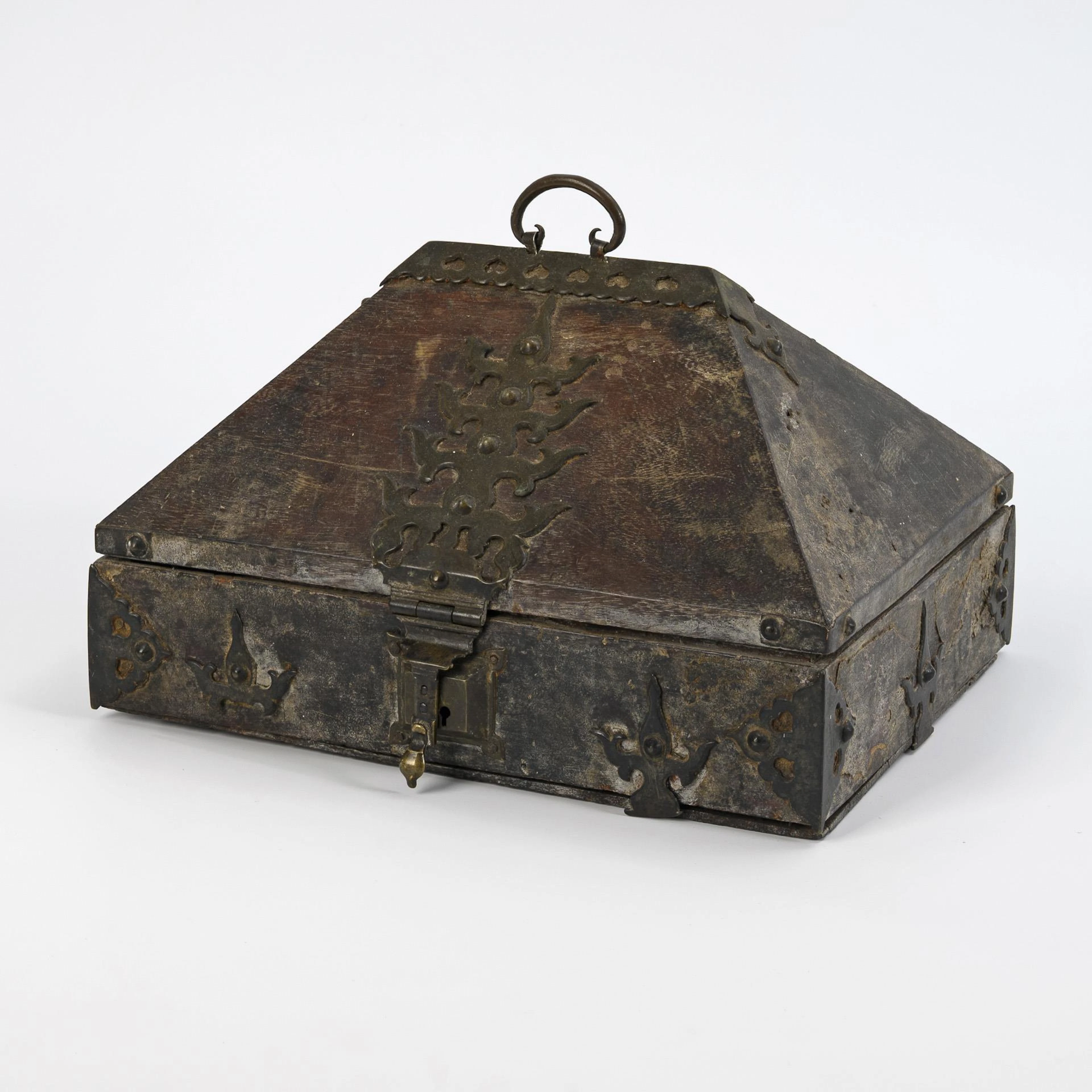 Casket with iron fittings.