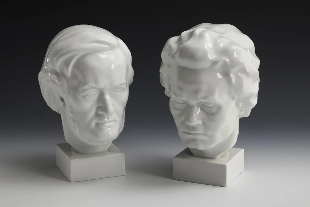 Pair of busts: Beethoven and Wagner. Augarten.