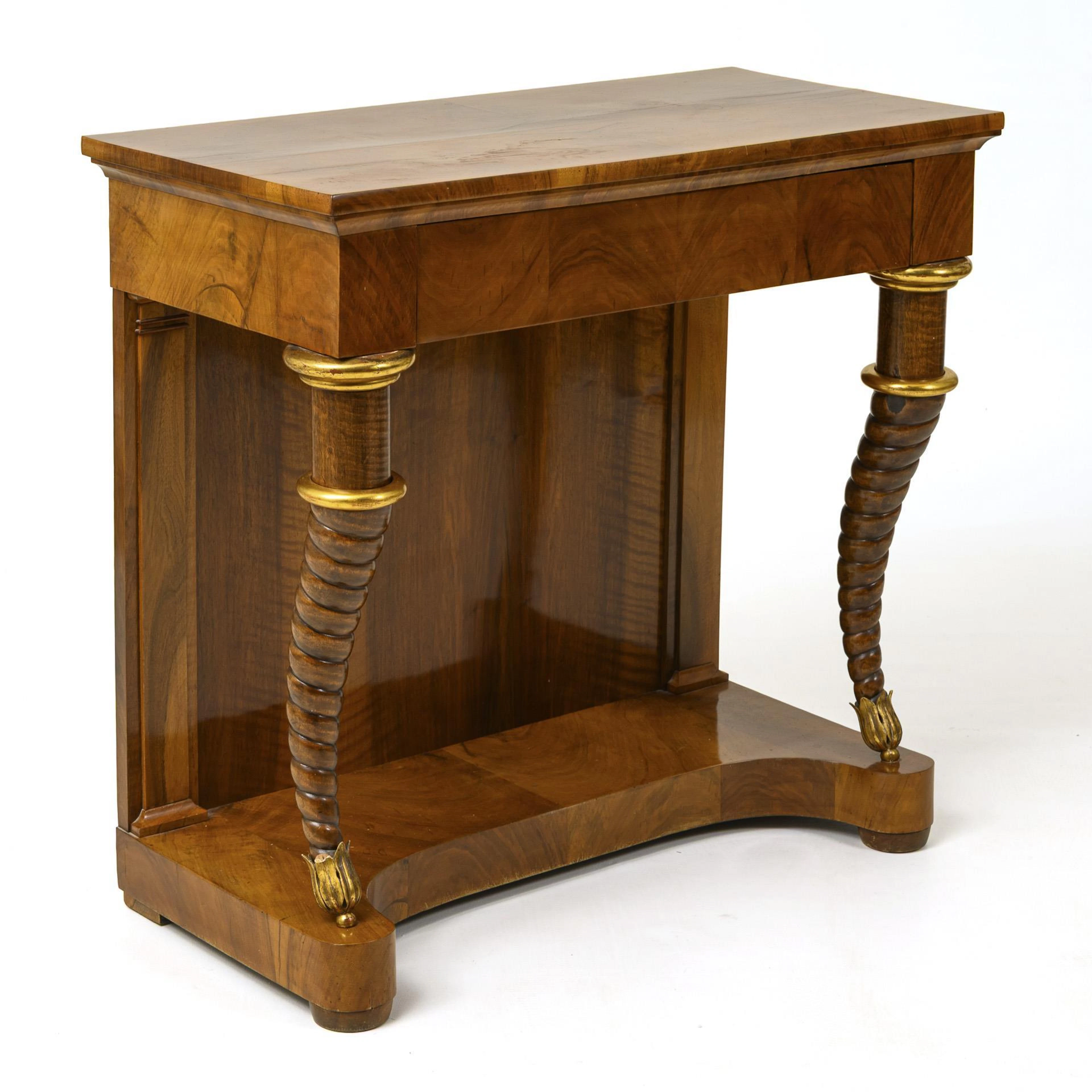 Biedermeier console with cornucopia legs.