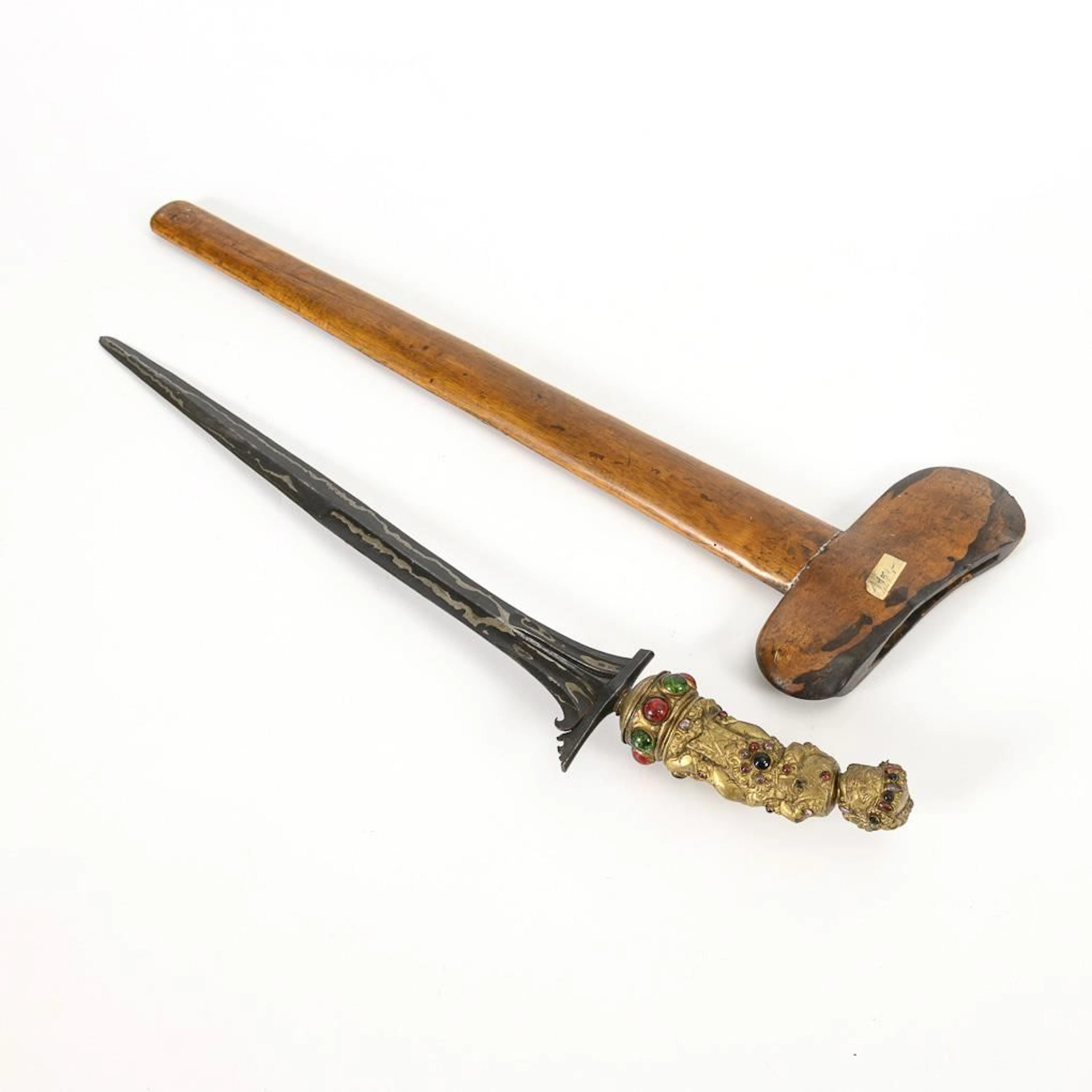 Large Kris with Stone Inlay.