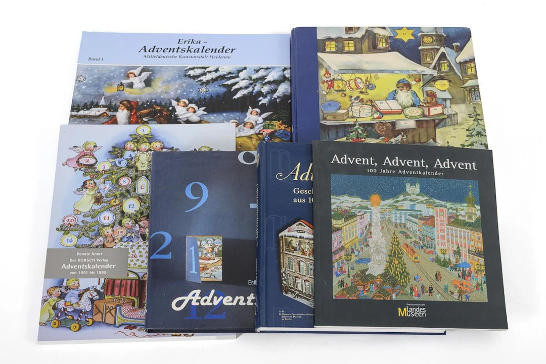 A collection of 6 books on the topic of Advent calendars.