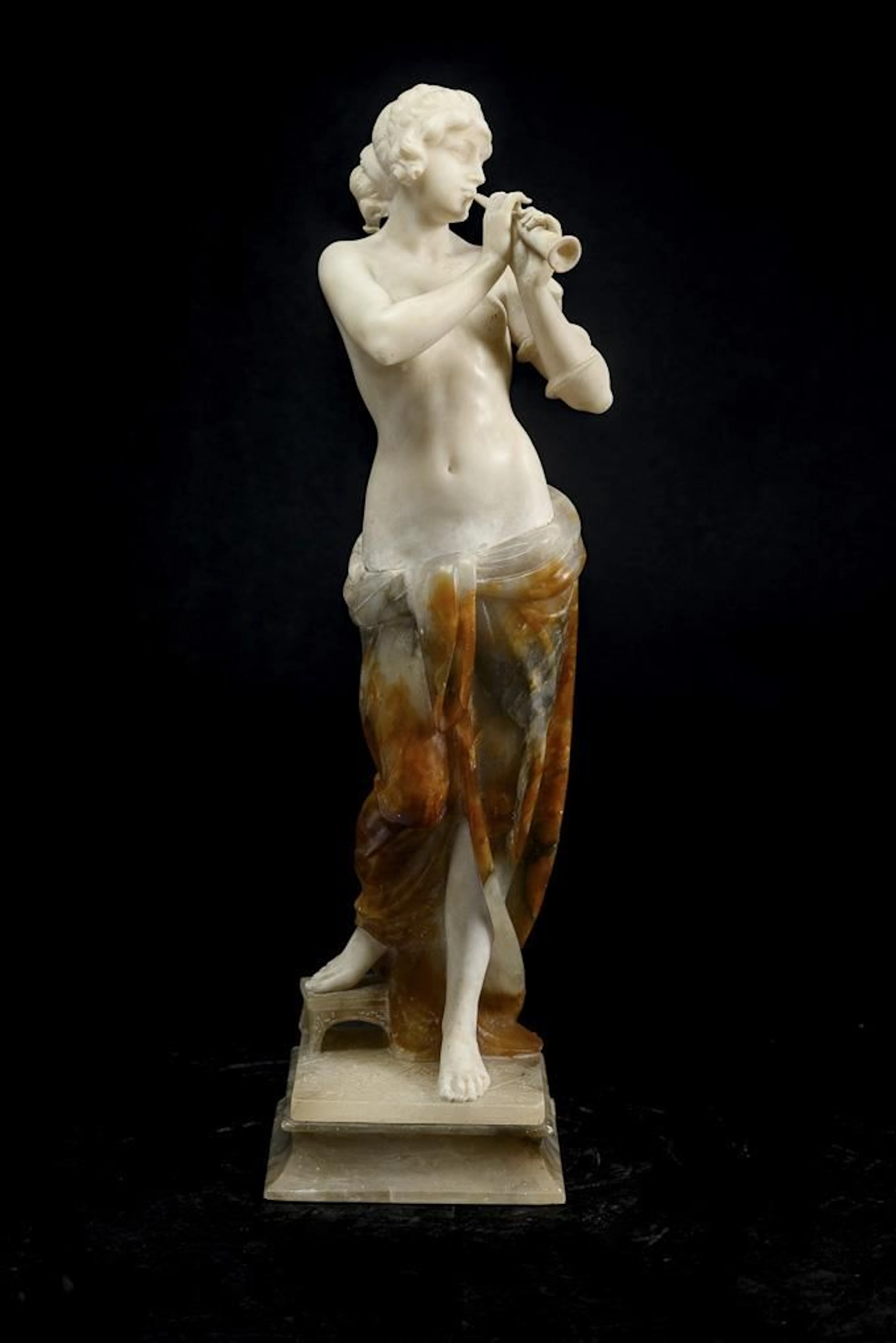 LUCHINI, A, LUCHINI, A, LUCHINI, A, Alabaster figure of a shawm player