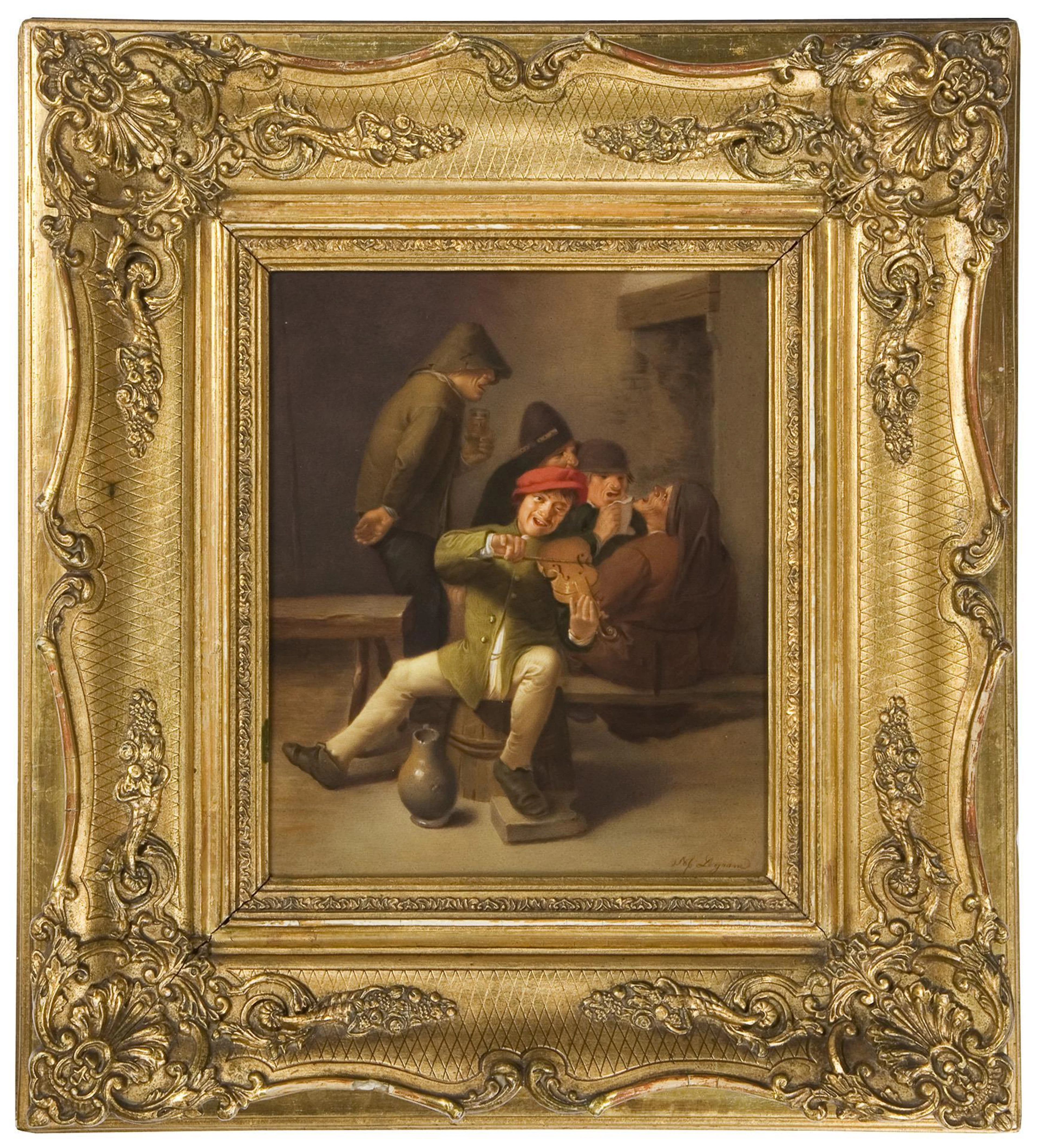 Picture plate after the Old Master painting: Allegory-The Hearing. Nymphenburg.