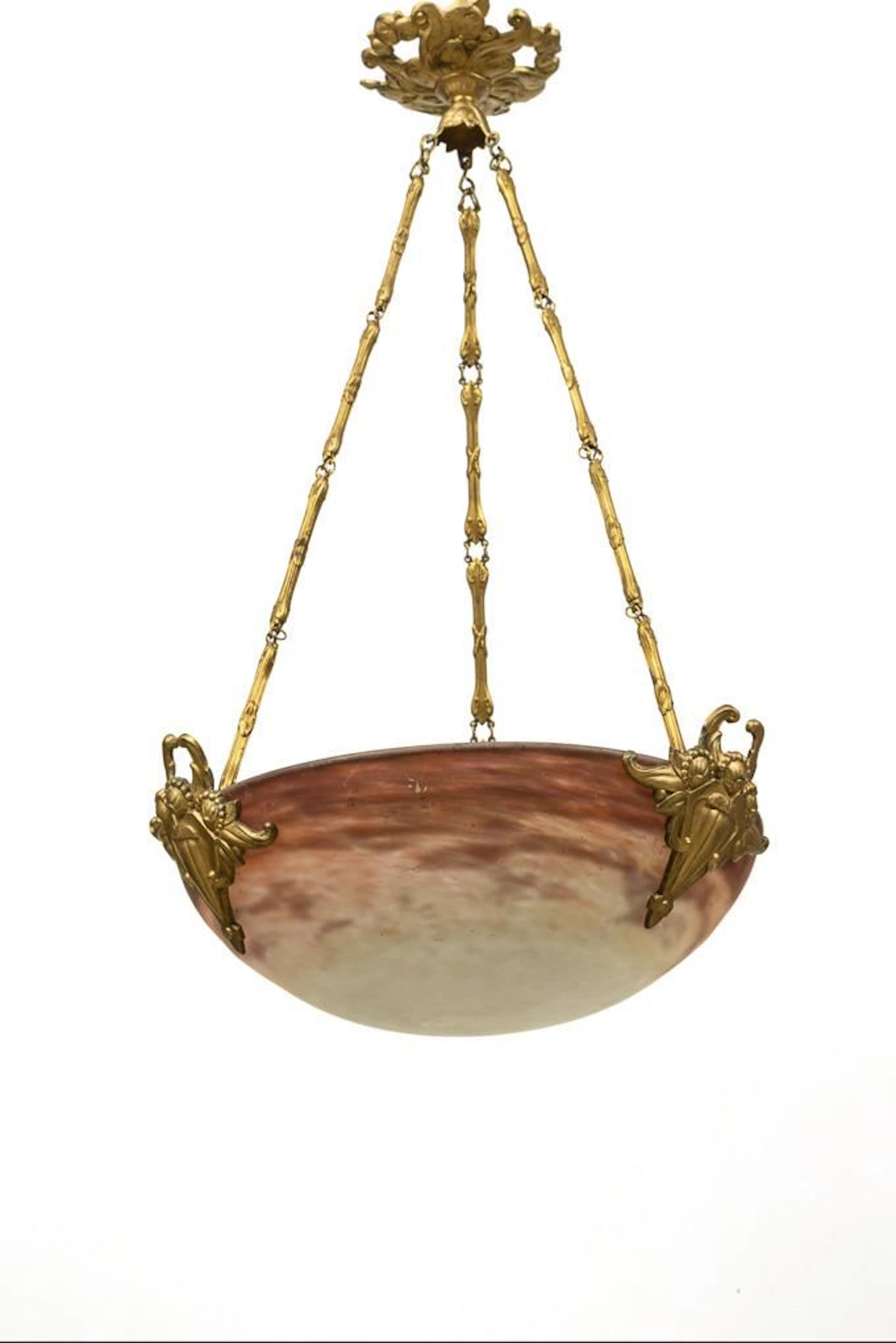 French pendant lamp. Muller Frères, Luneville.