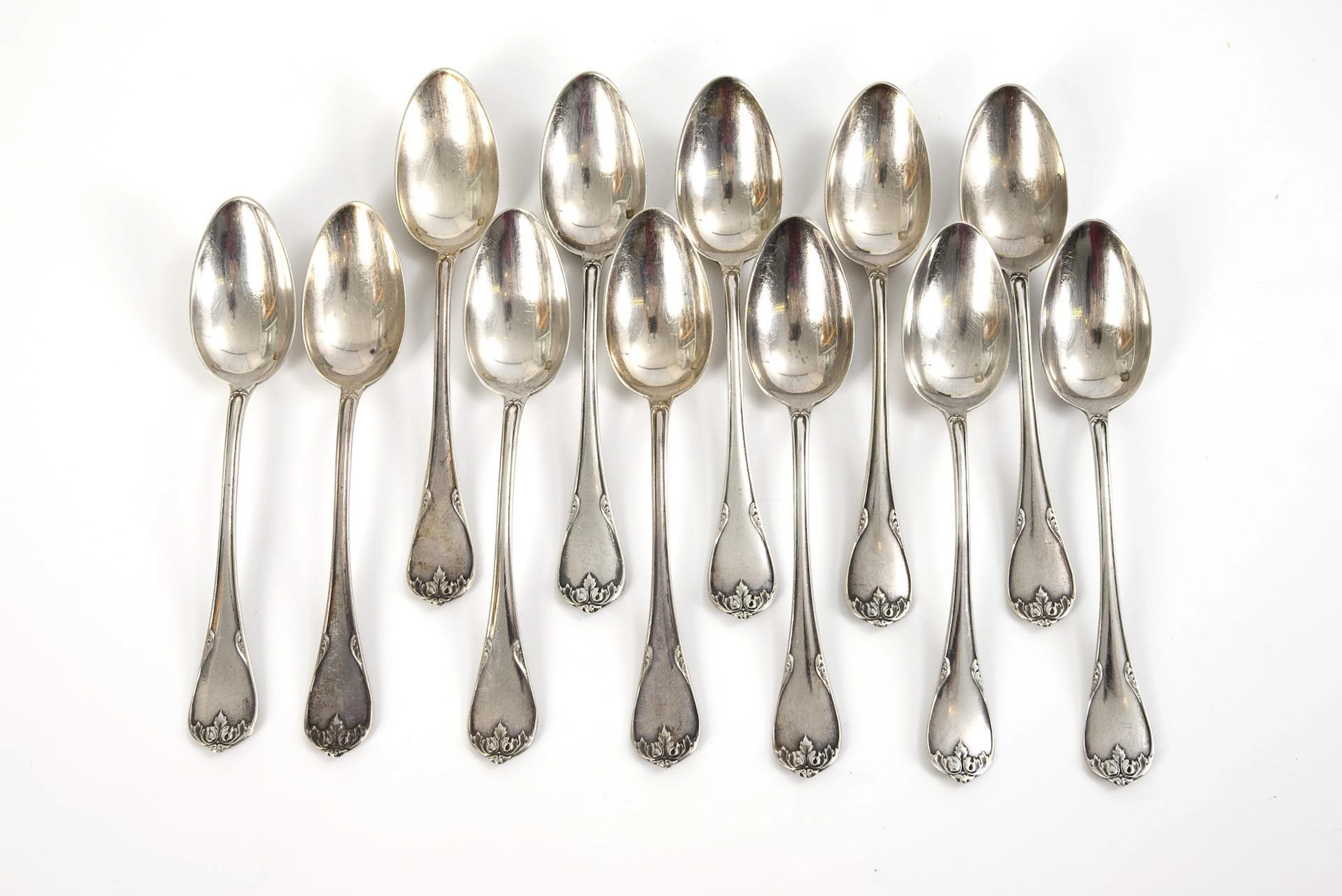 12 French coffee spoons.