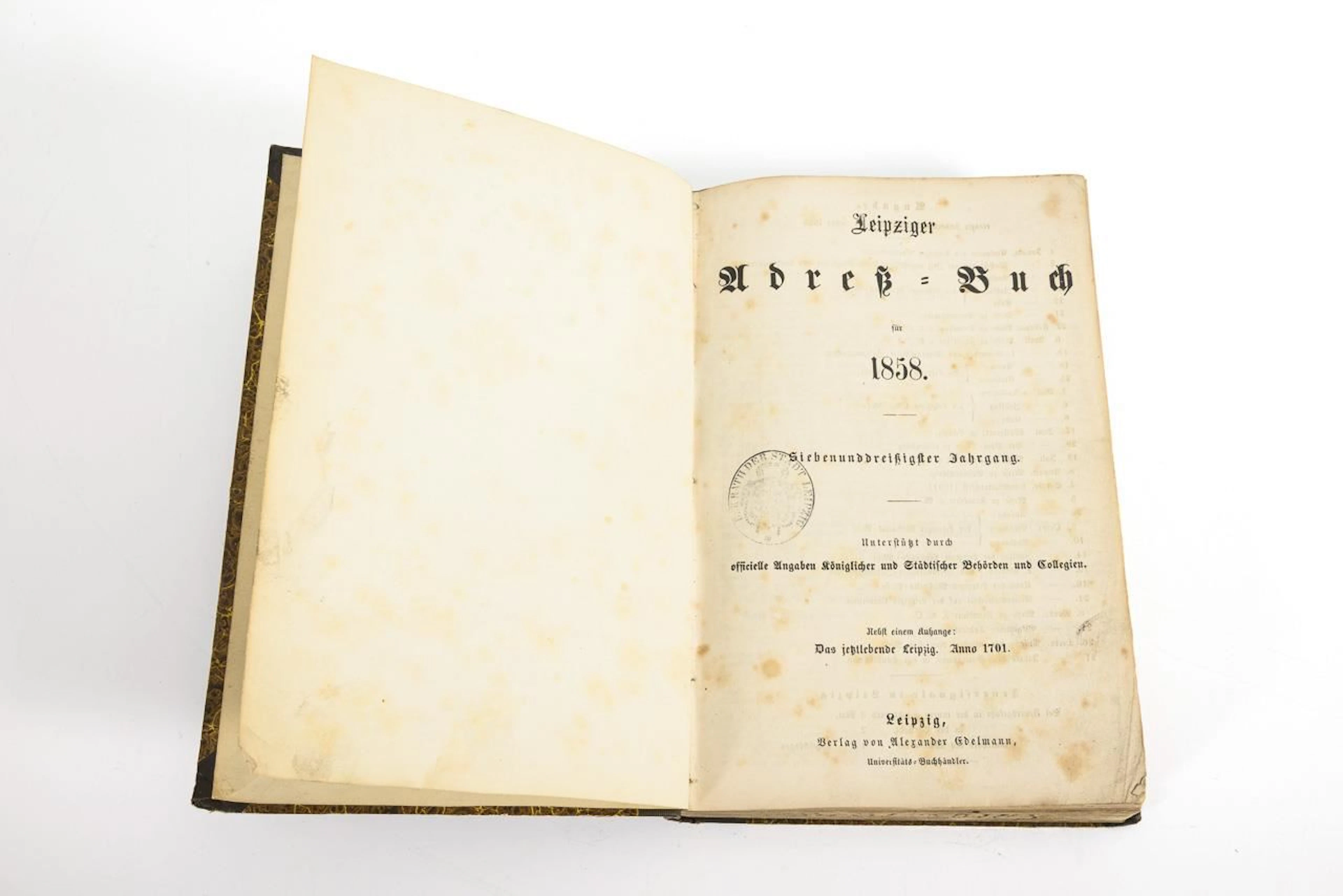 "Leipzig Address Book for 1858"