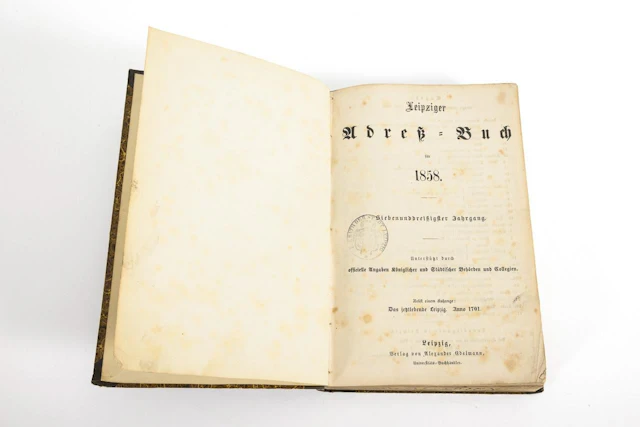 "Leipzig Address Book for 1858"