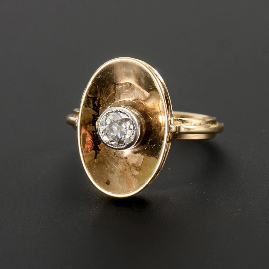 Ring by WILL ODENING from the late Art Deco period with an old-cut diamond.
