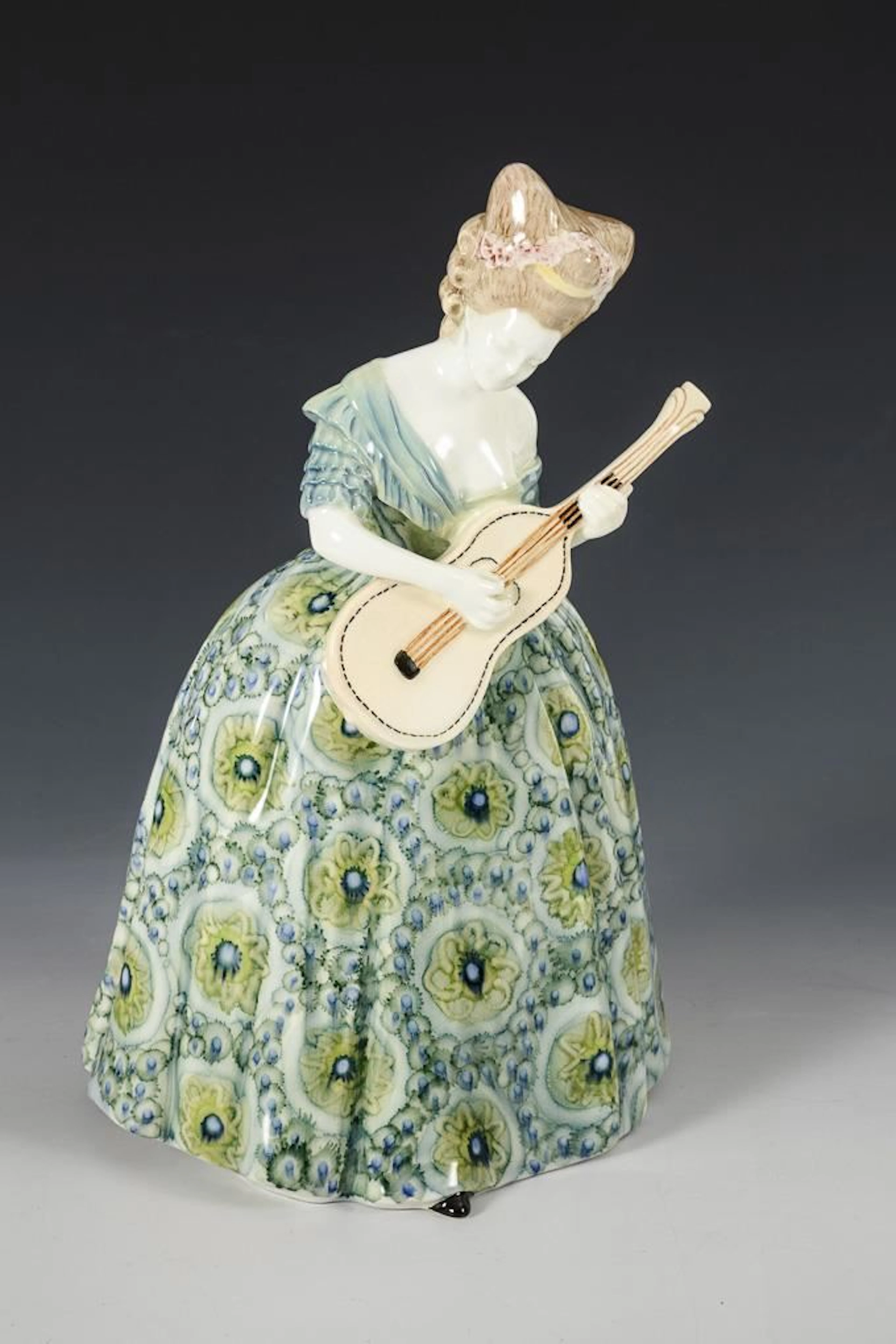 Rococo Lady with Baroque Guitar. Friedrich Goldscheider, Vienna.