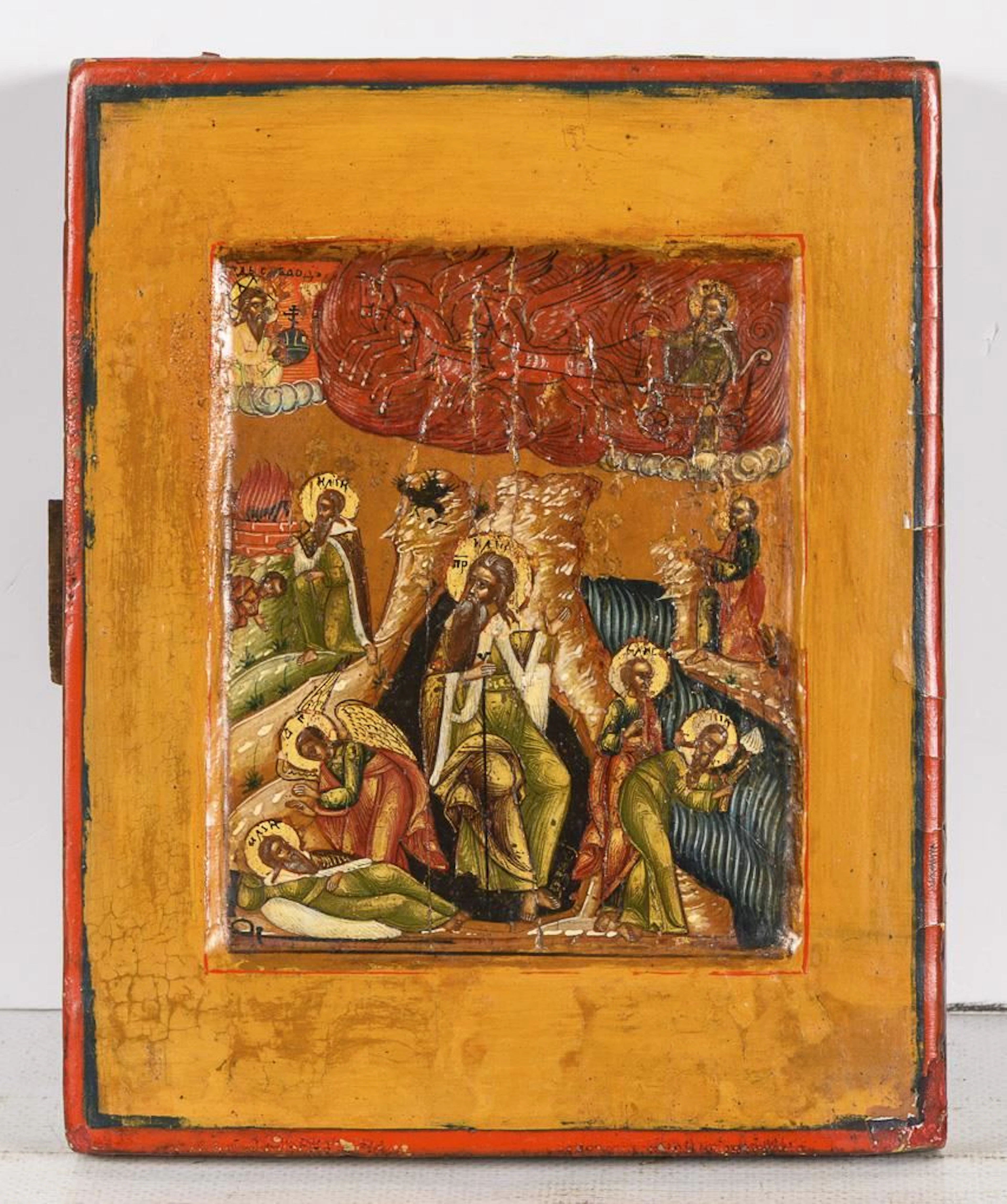 Small icon depicting scenes from the life of the Prophet Elijah