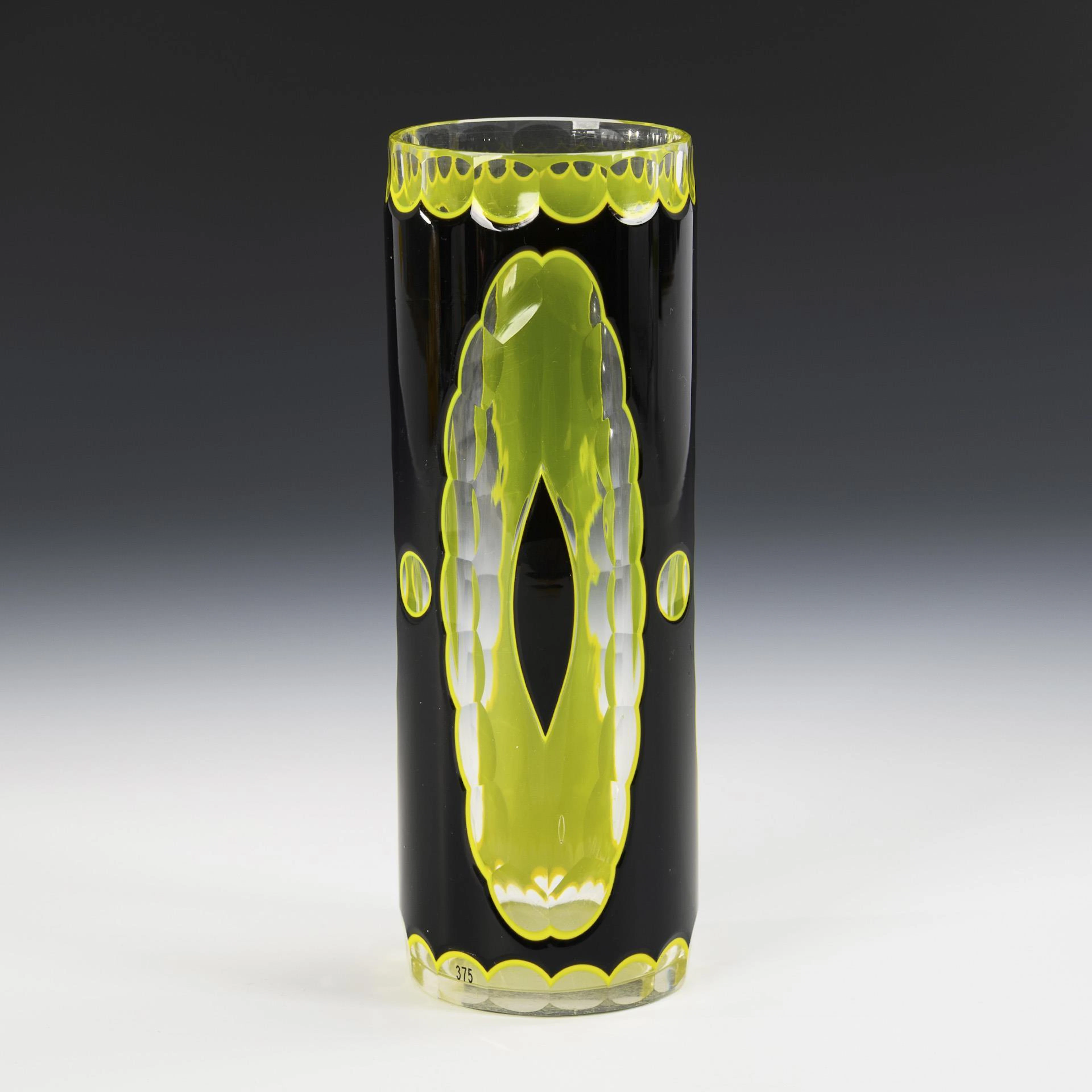 Pole vase with decorative border. Haida.