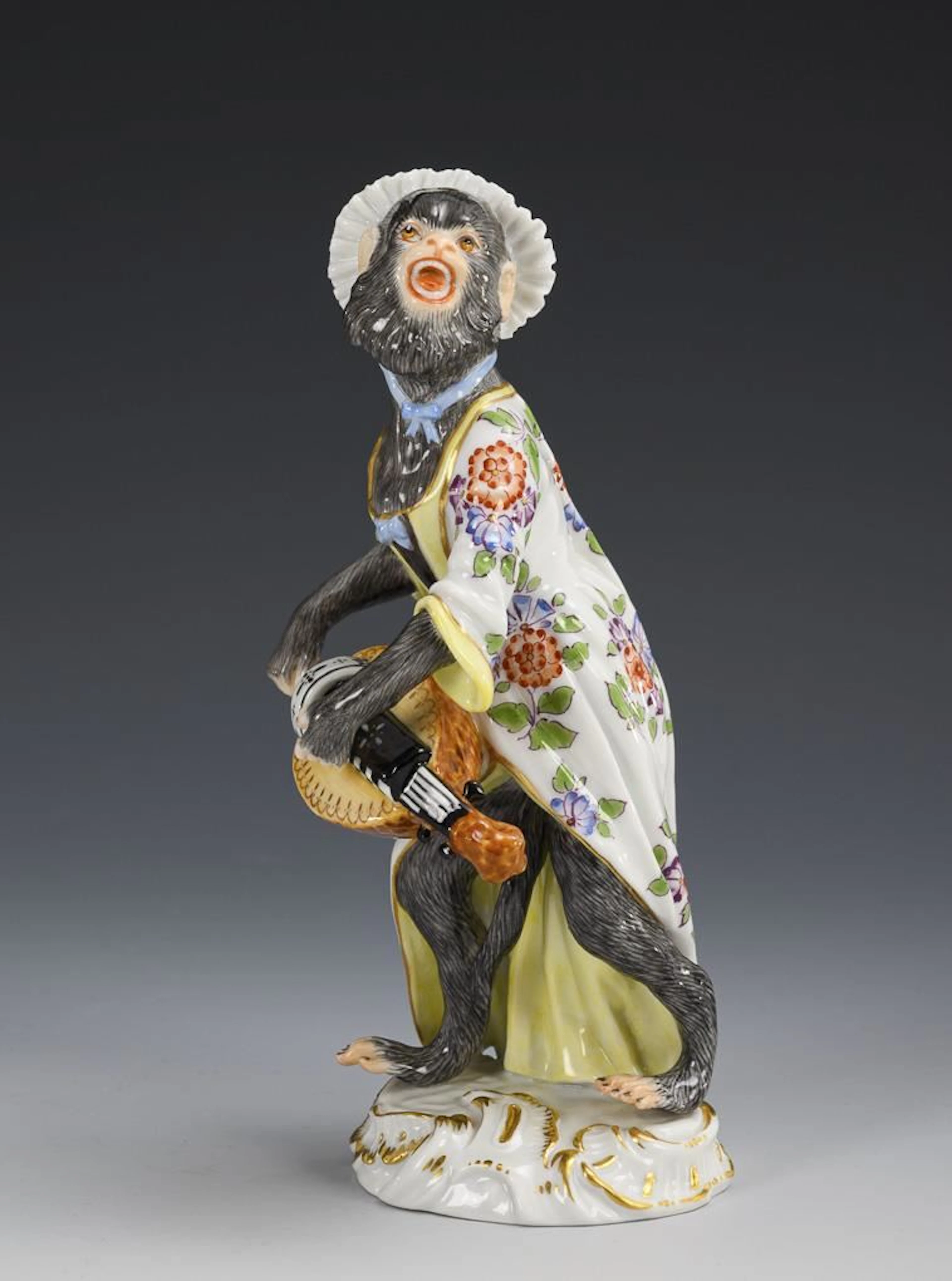Monkey Playing the Hurdy-Gurdy. Meissen.