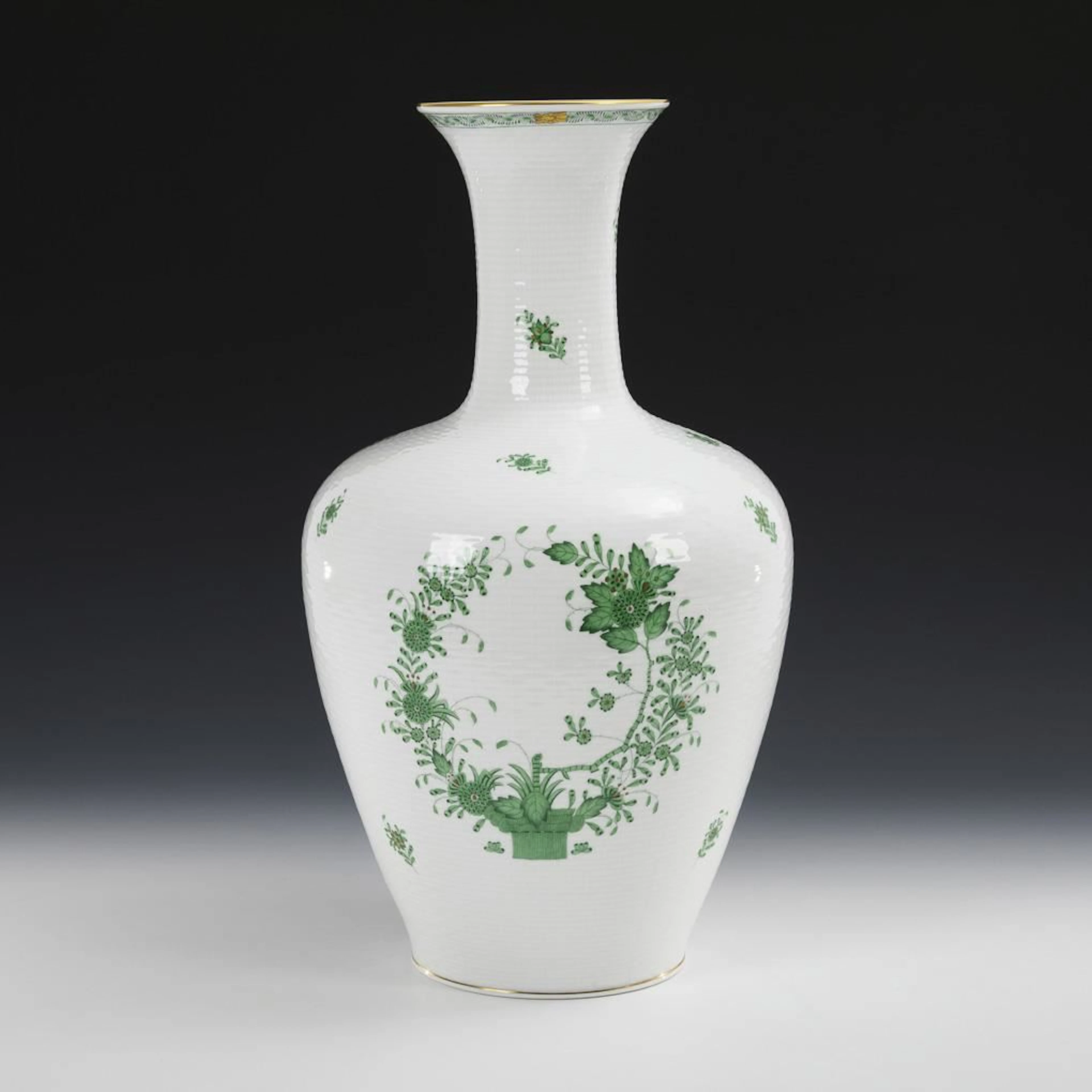 "Apponyi Green" Floor Vase. Herend.