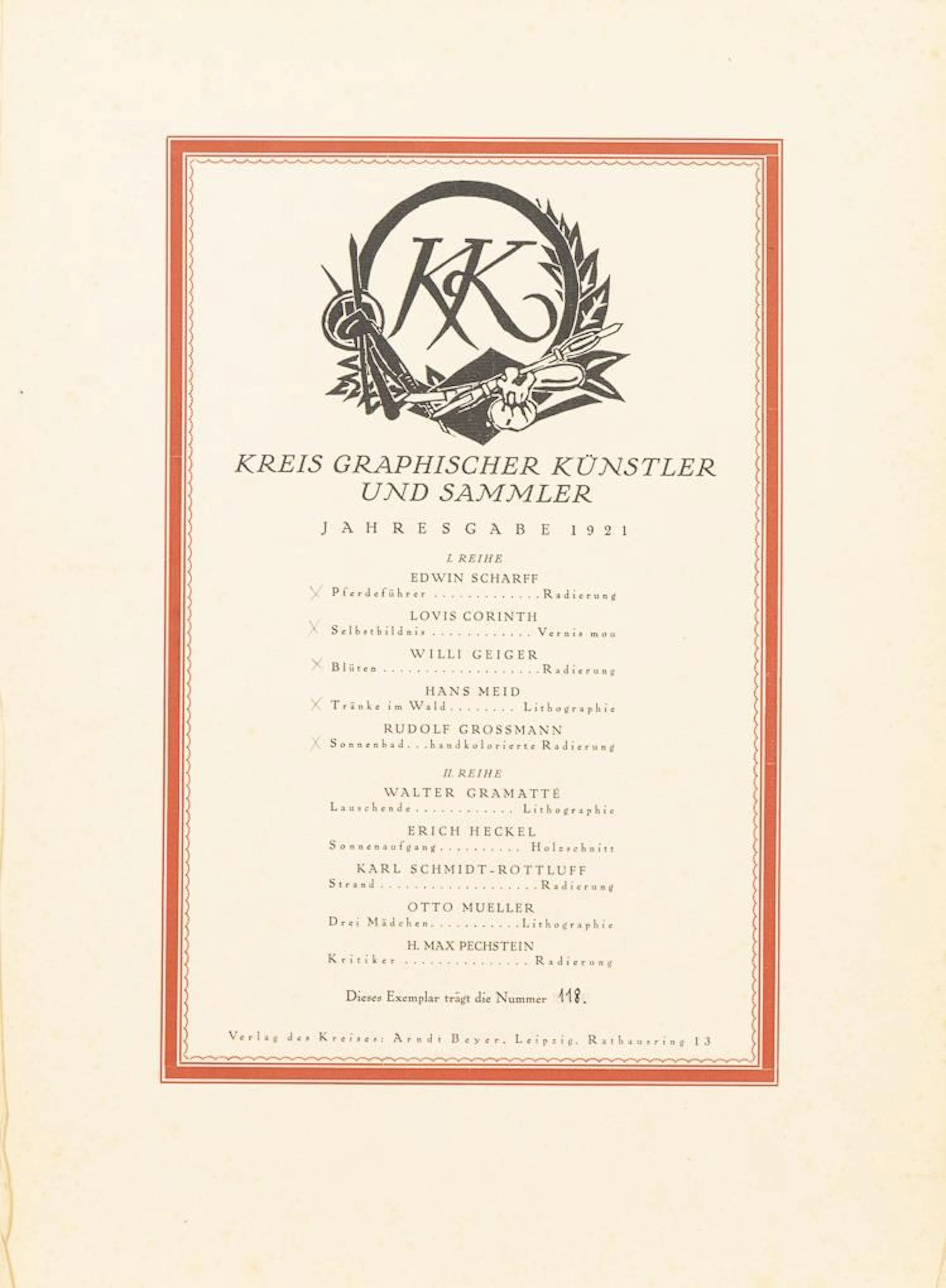 Collection of 9 sheets from "Annual Gift of the Association of Graphic