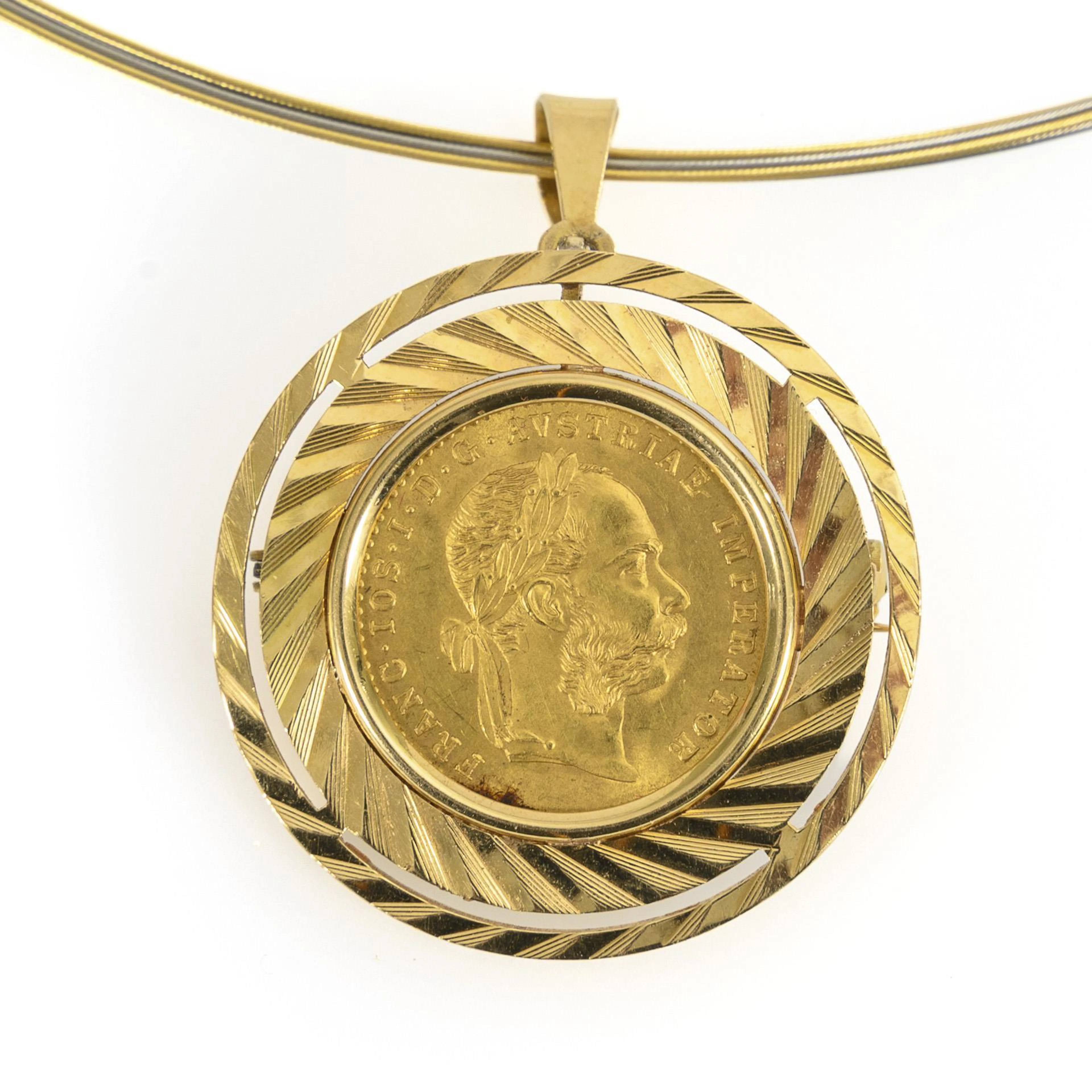 Coin pendant Franz Joseph of Austria.