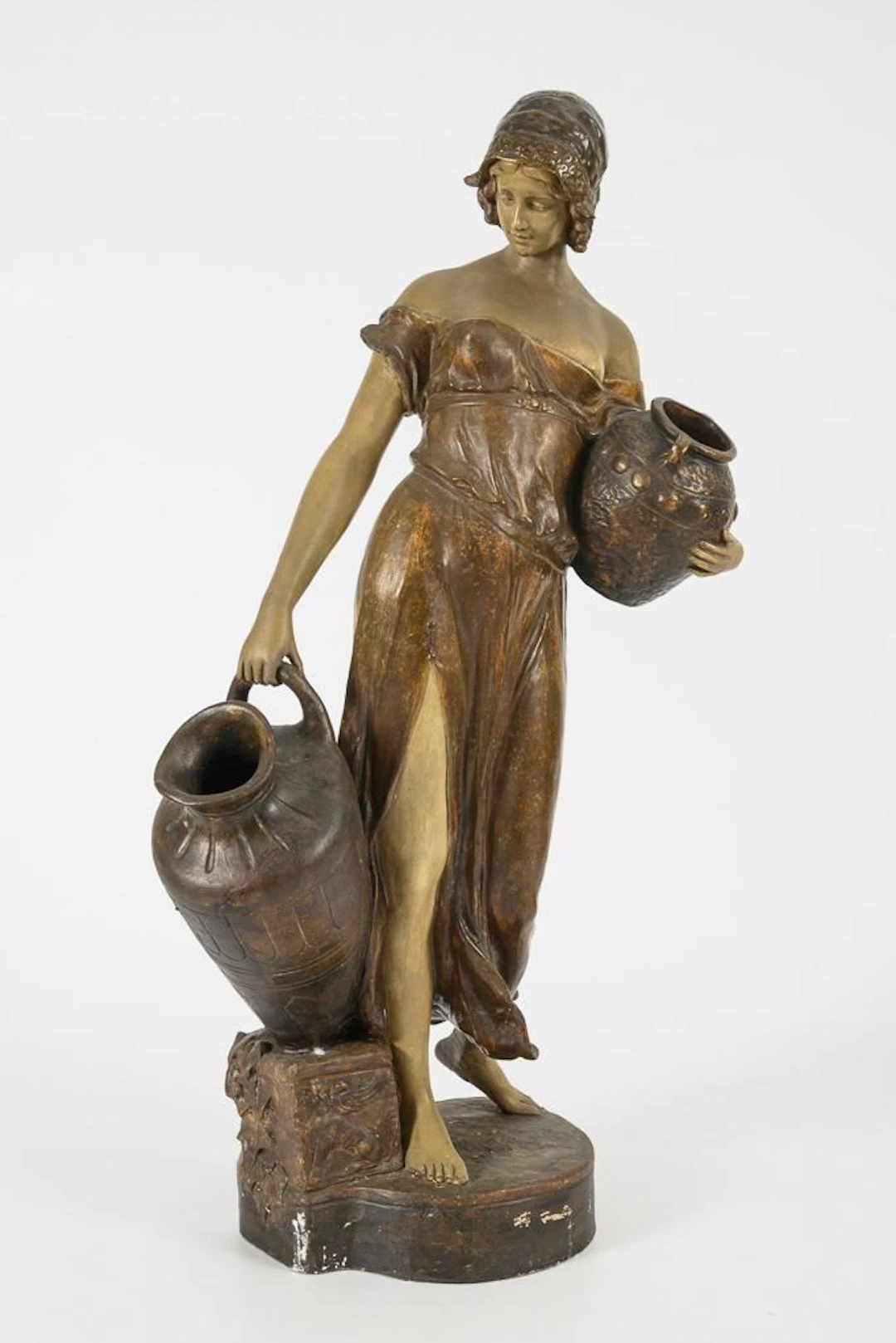 "Water Carrier" figurine. Vienna-based manufacturer Friedrich Goldscheider.