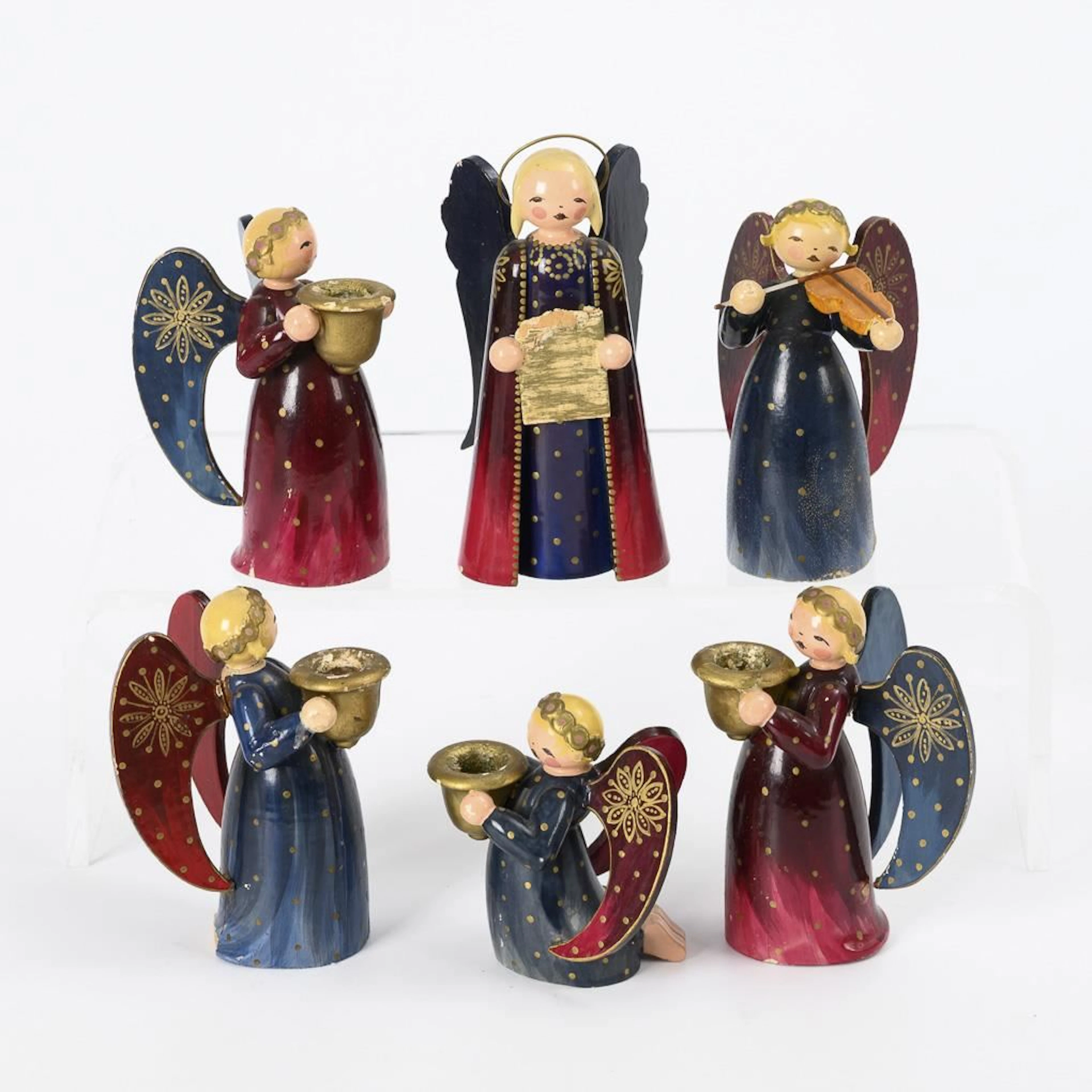 6 brocade angels. Wendt & Kühn, Grünhainichen.
