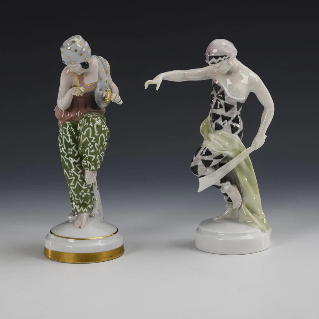 2 Art Deco Dancers. Schierholz.