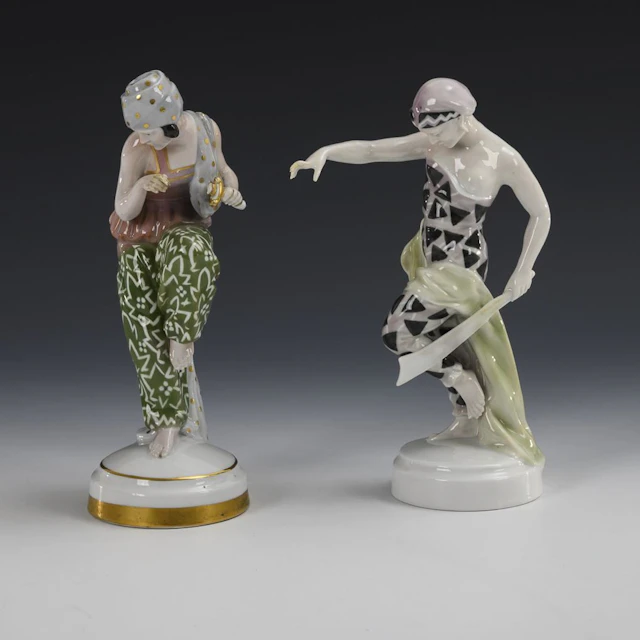 2 Art Deco Dancers. Schierholz.