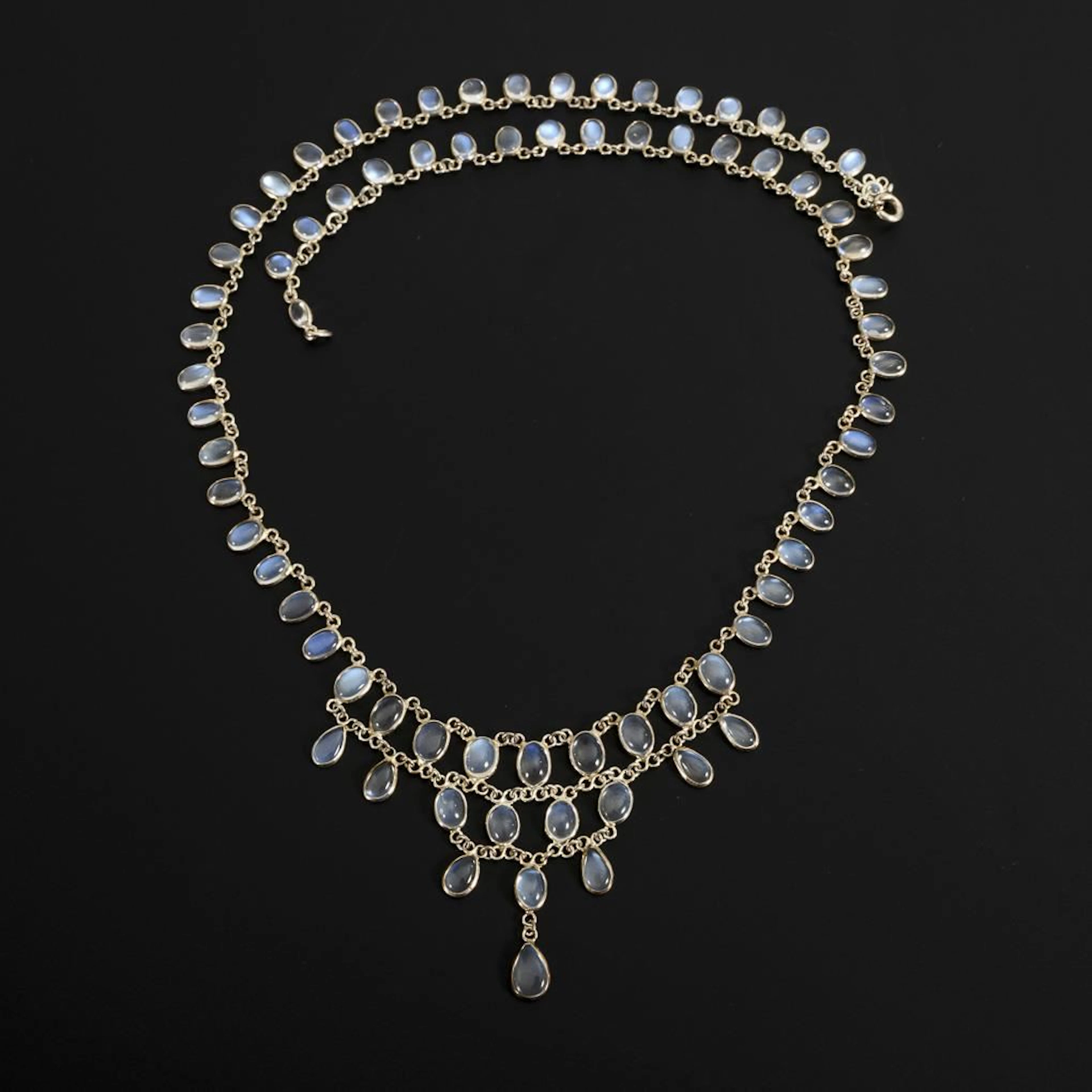 Necklace with moonstones.