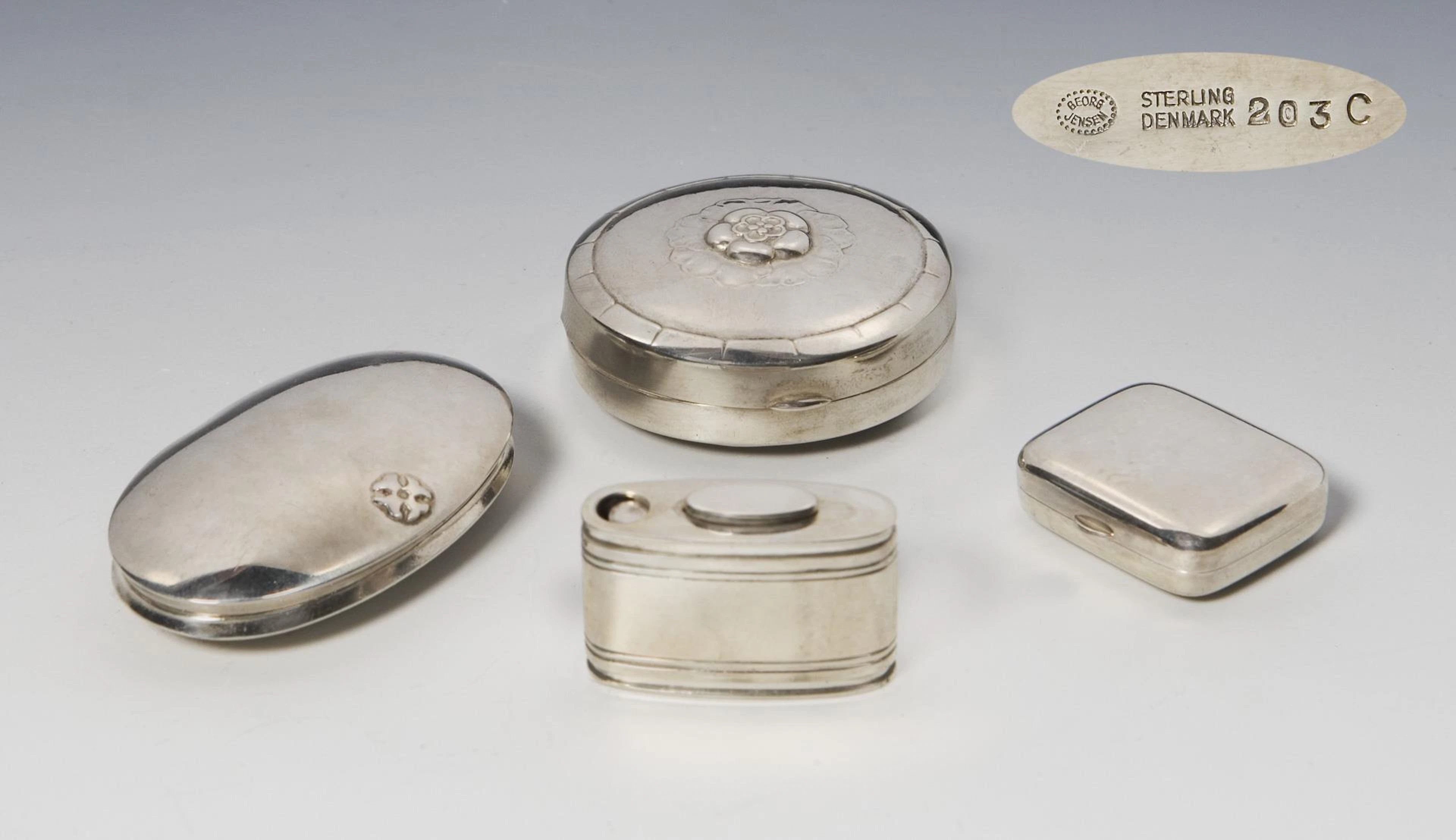 Collection of 4 pillboxes.