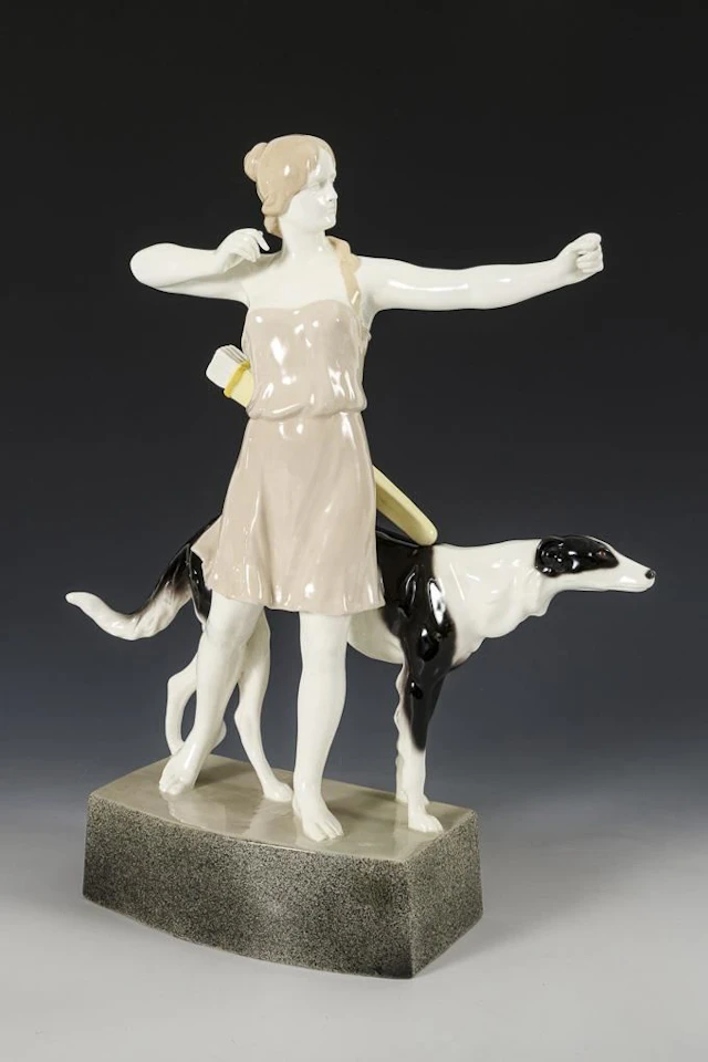 Mythological figure: Diana with a greyhound. Vienna-based manufacturer