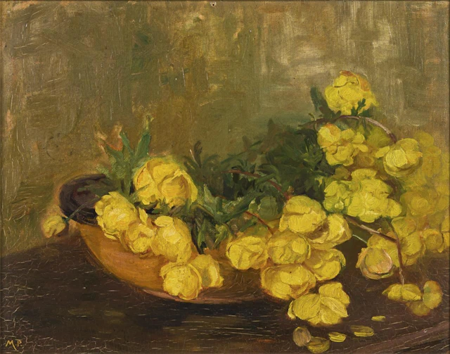 Artist "M.P.": Still Life with Yellow Roses