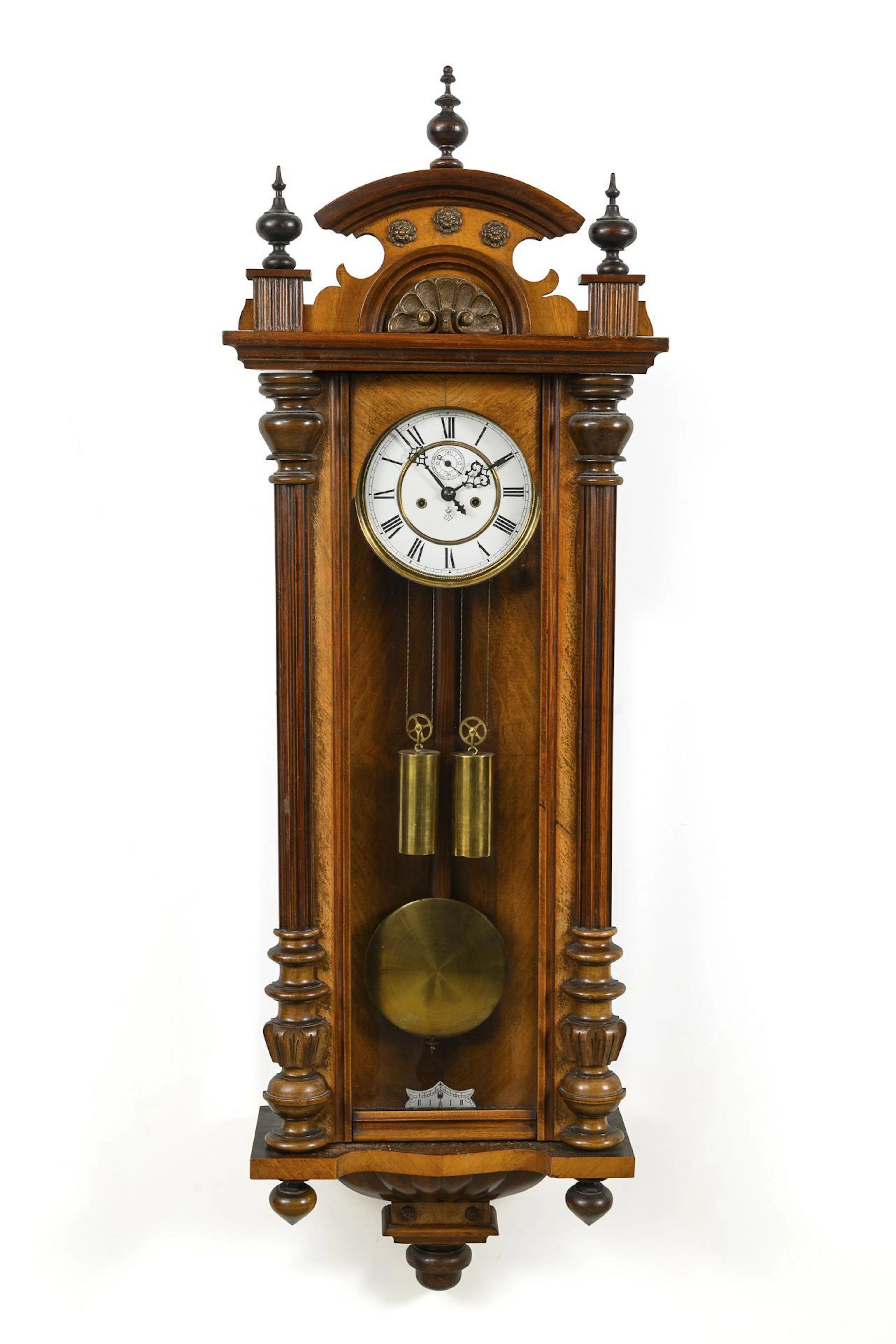 Gründerzeit style regulator with 2 weights. Gustav Becker.