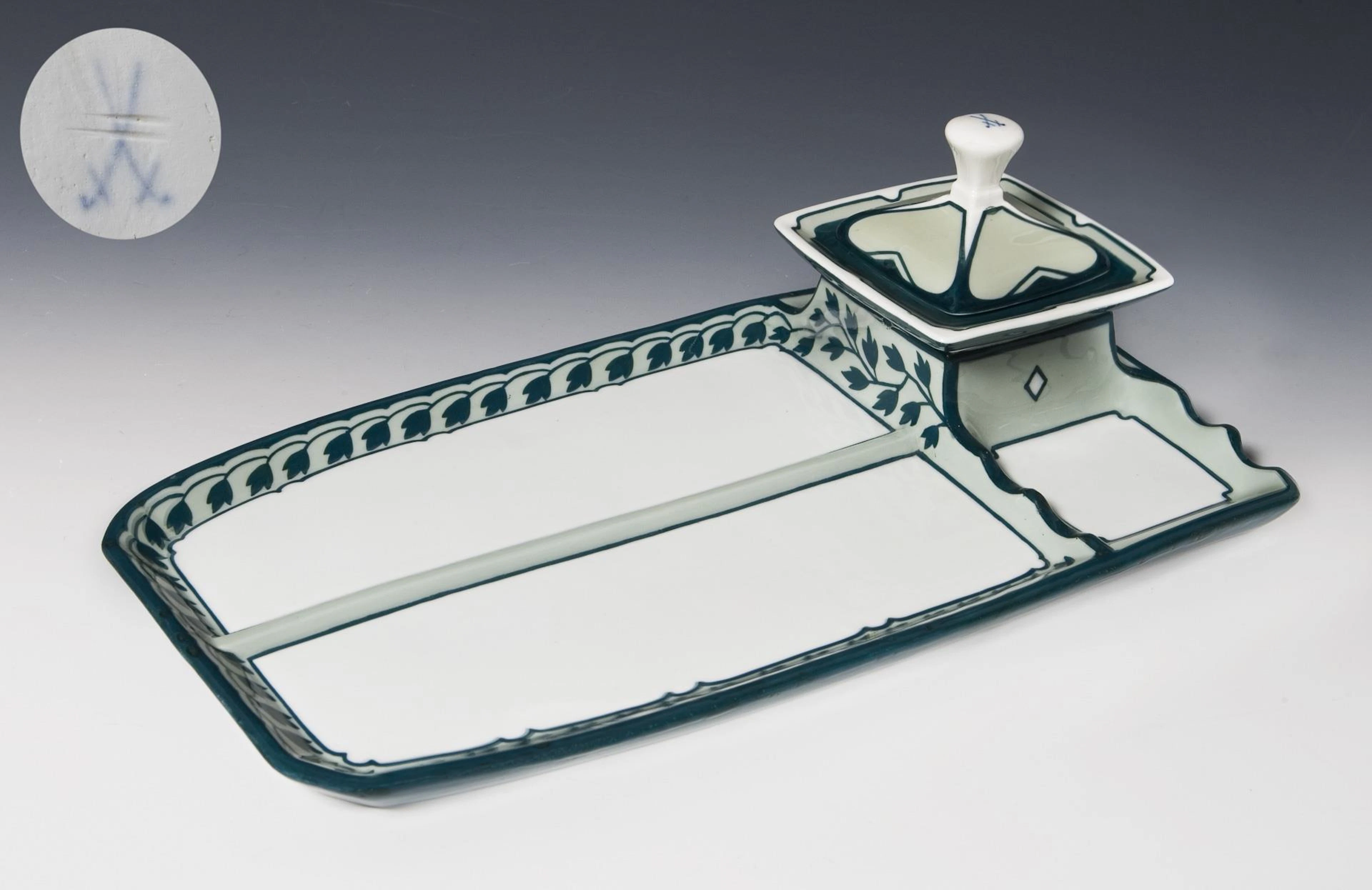 Art Nouveau writing set. Meissen.