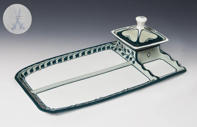 Art Nouveau writing set. Meissen.