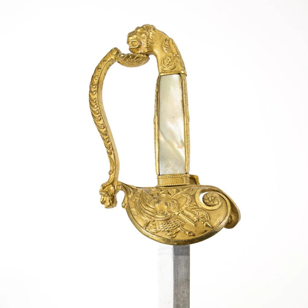 Sword with mother-of-pearl hilt.