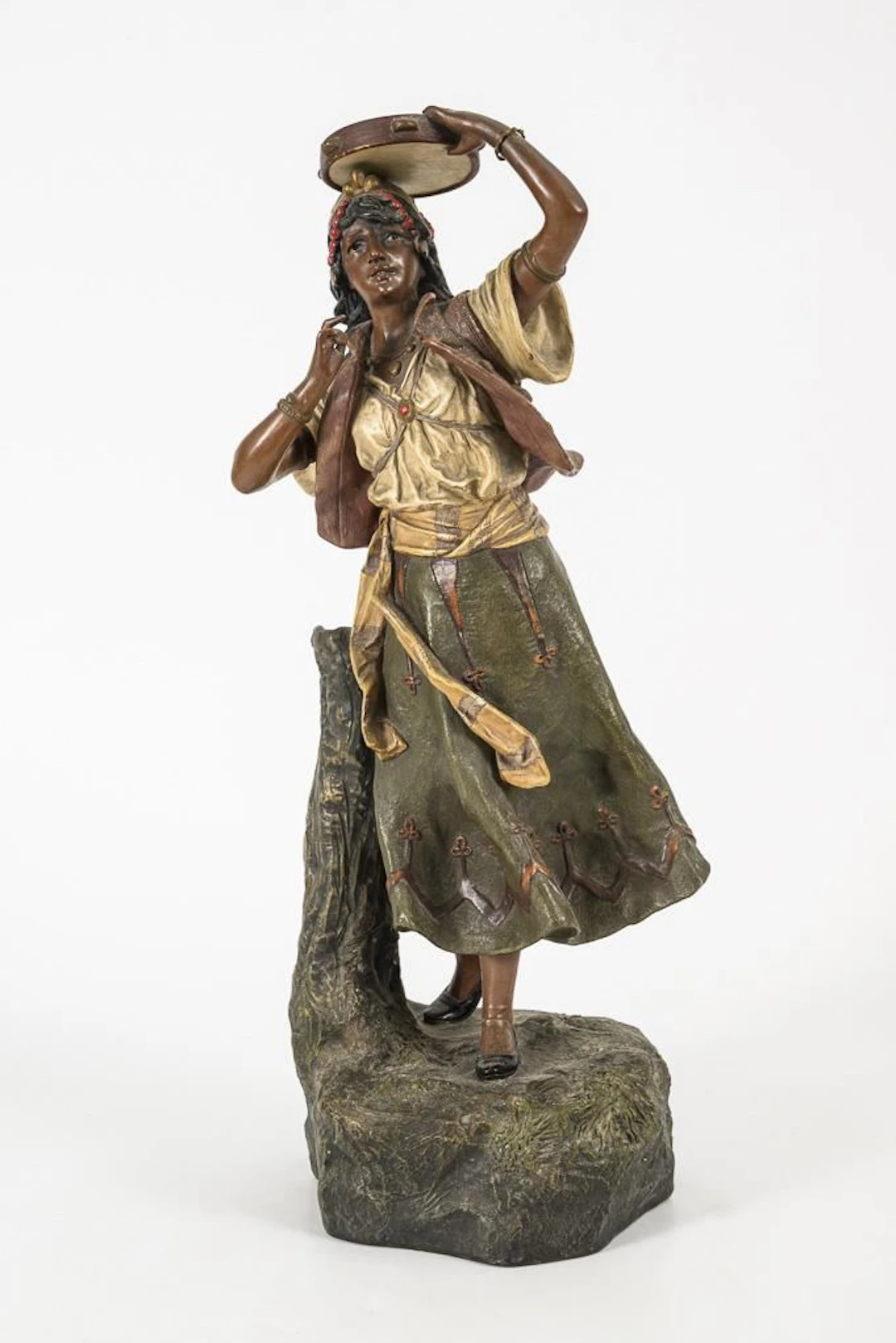 Tambourine Player. Johann Maresch Earthenware and Stoneware, Aussig