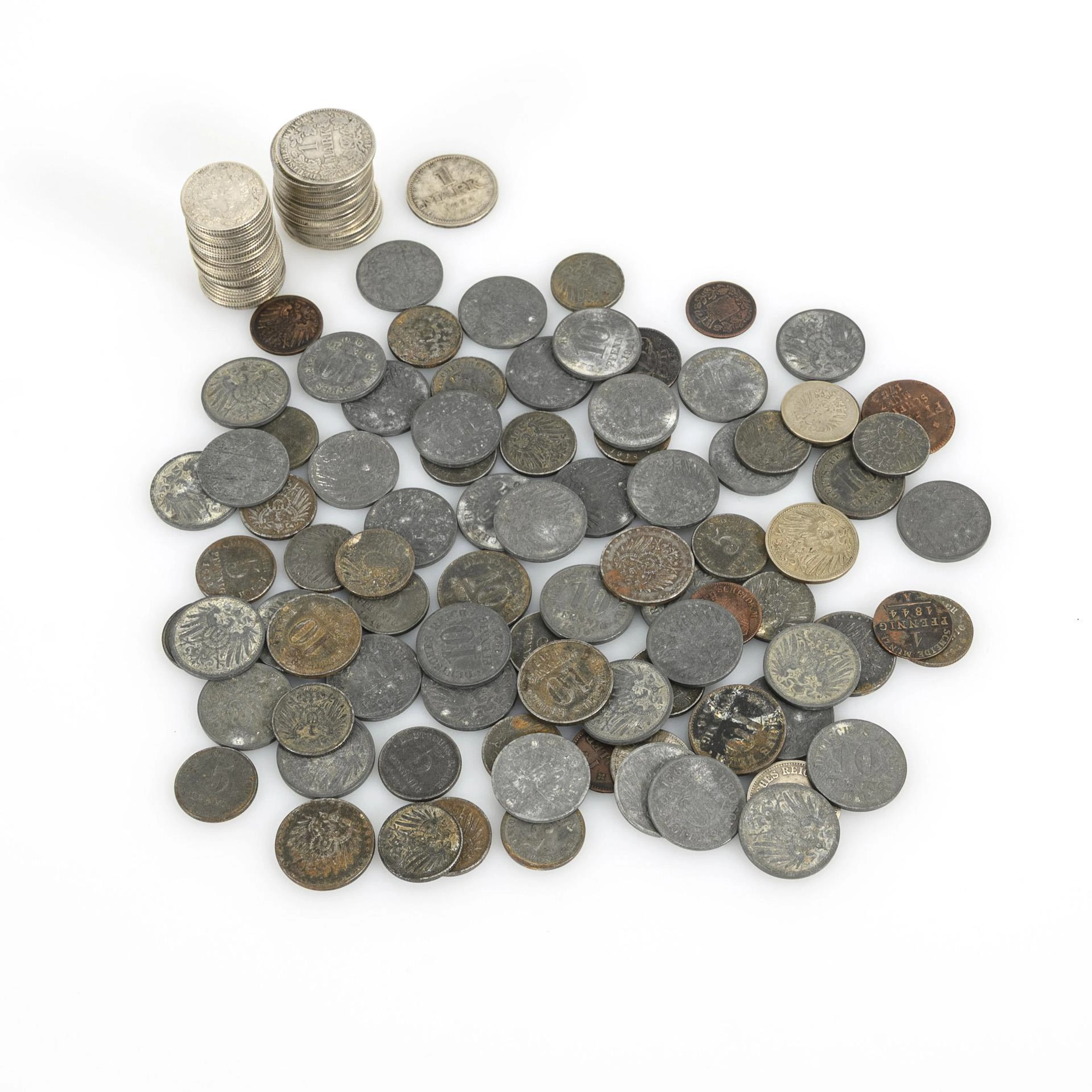 Convolute of silver and small coins, German Empire.