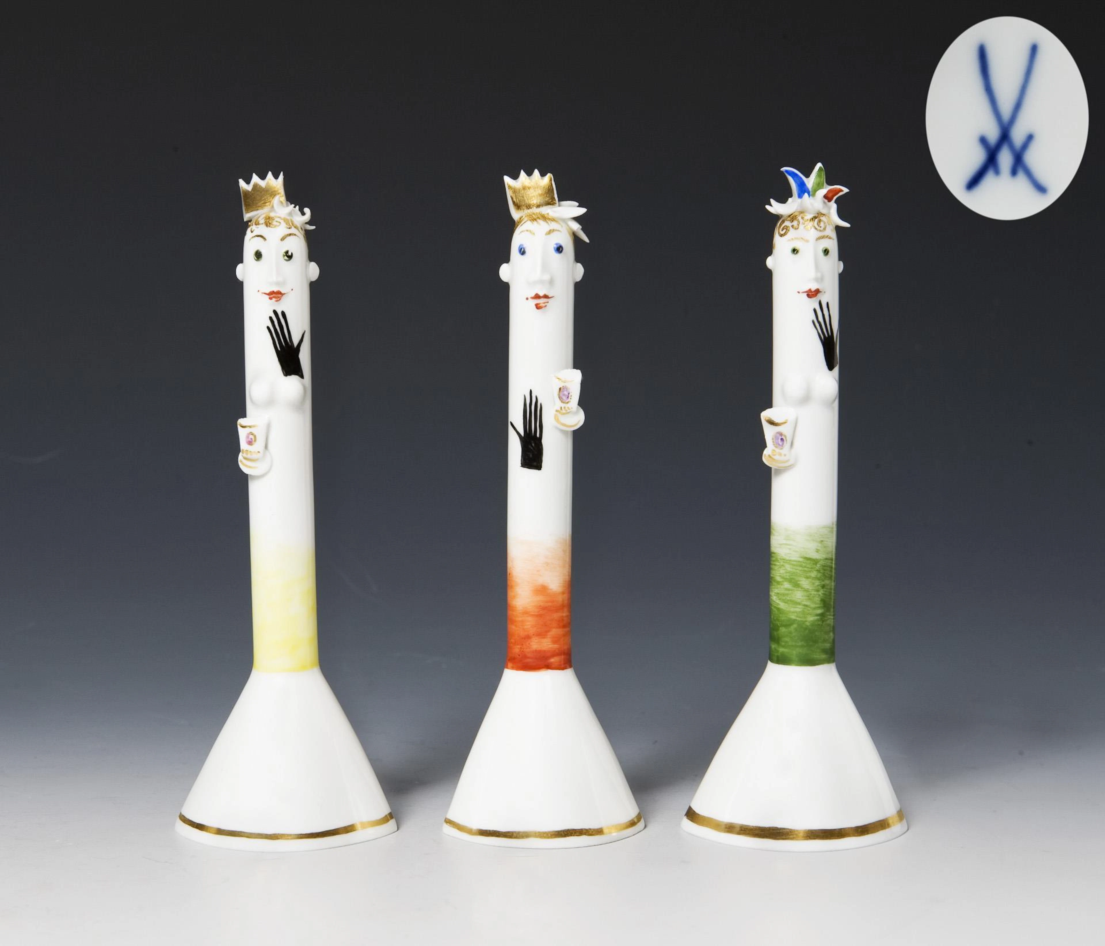 3 figures: King, Queen, Fool. Meissen.