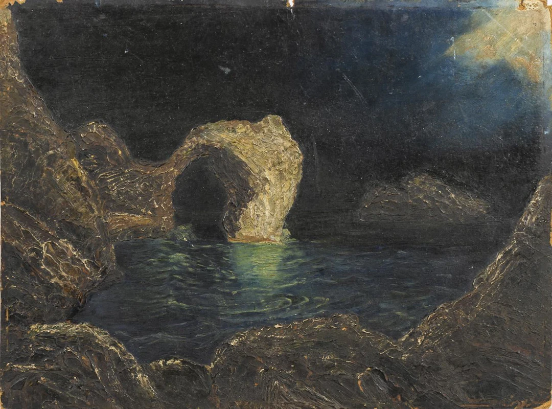 Rocky Coast at Night
