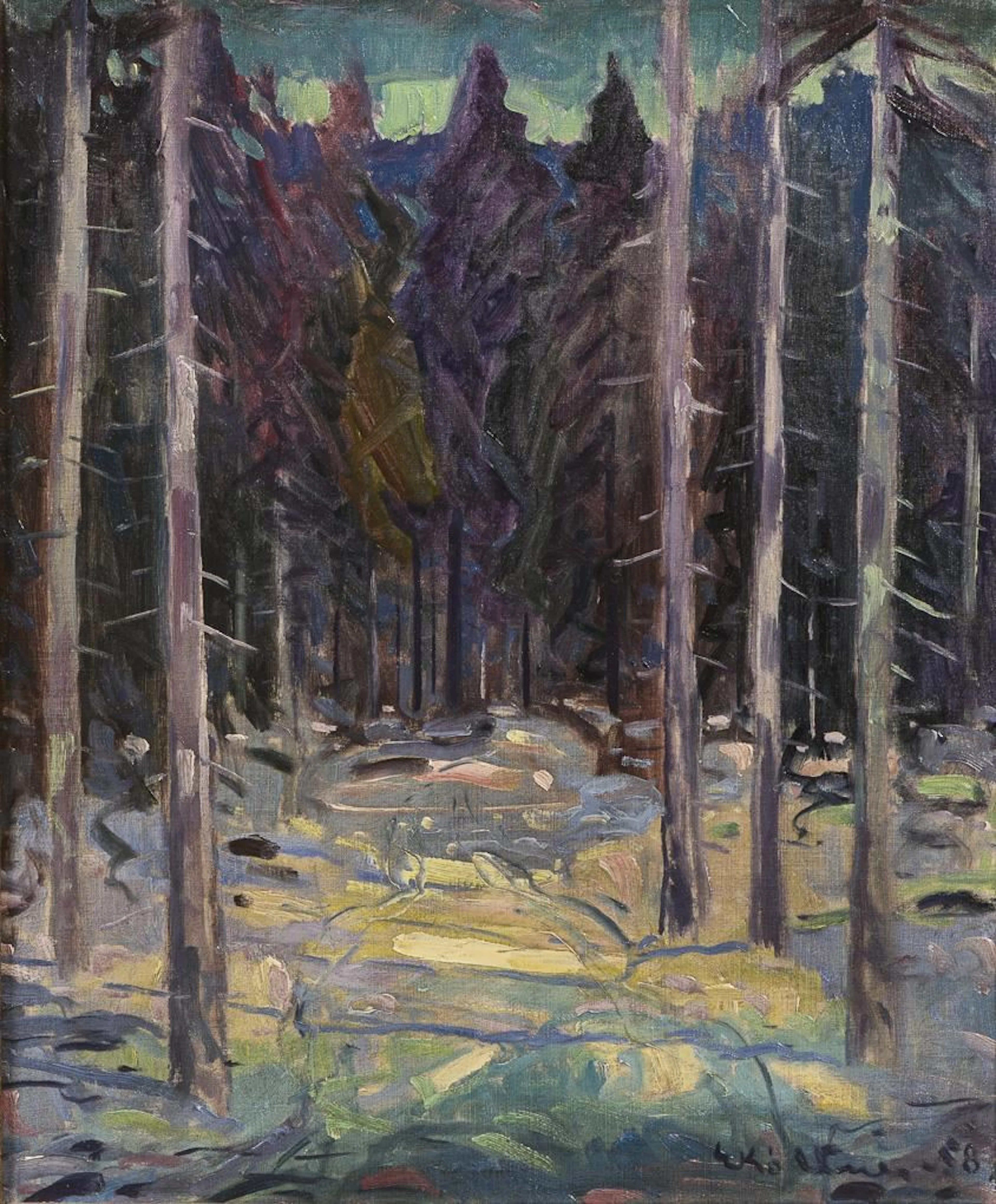 Indistinctly signed: Forest Interior