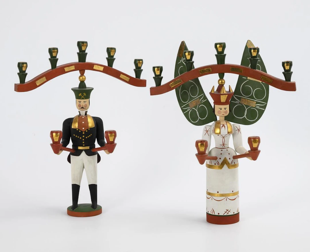 2 candlestick figures. Wolfgang Weigel, Annaberg-Buchholz.