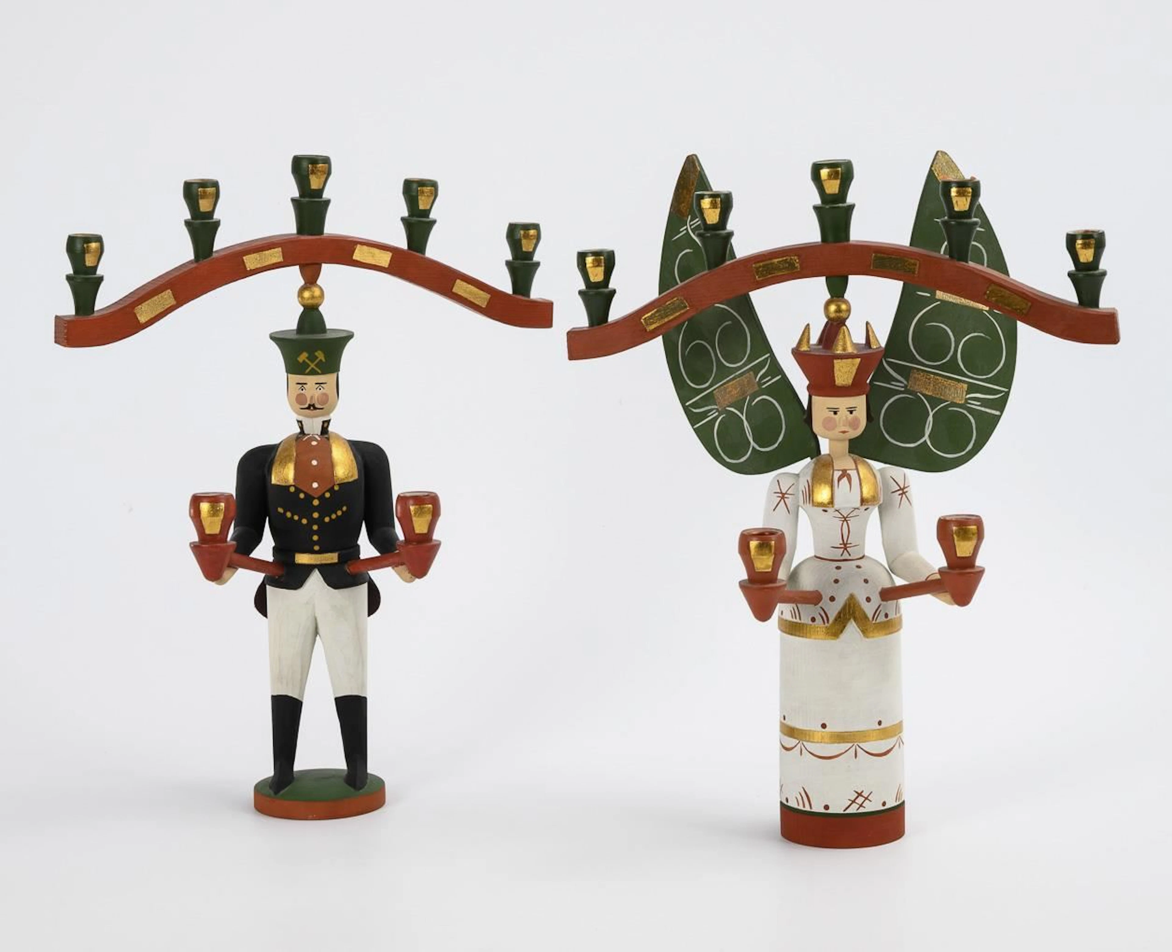 2 candlestick figures. Wolfgang Weigel, Annaberg-Buchholz.