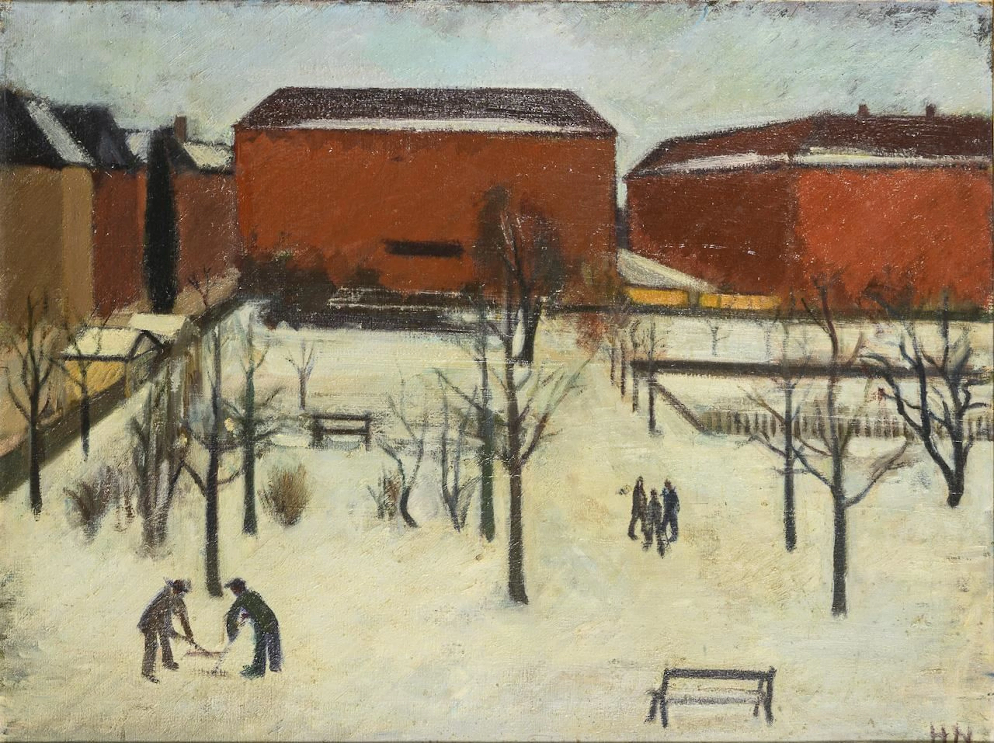 Monogramist "H.N.": Copenhagen Market Square in Winter