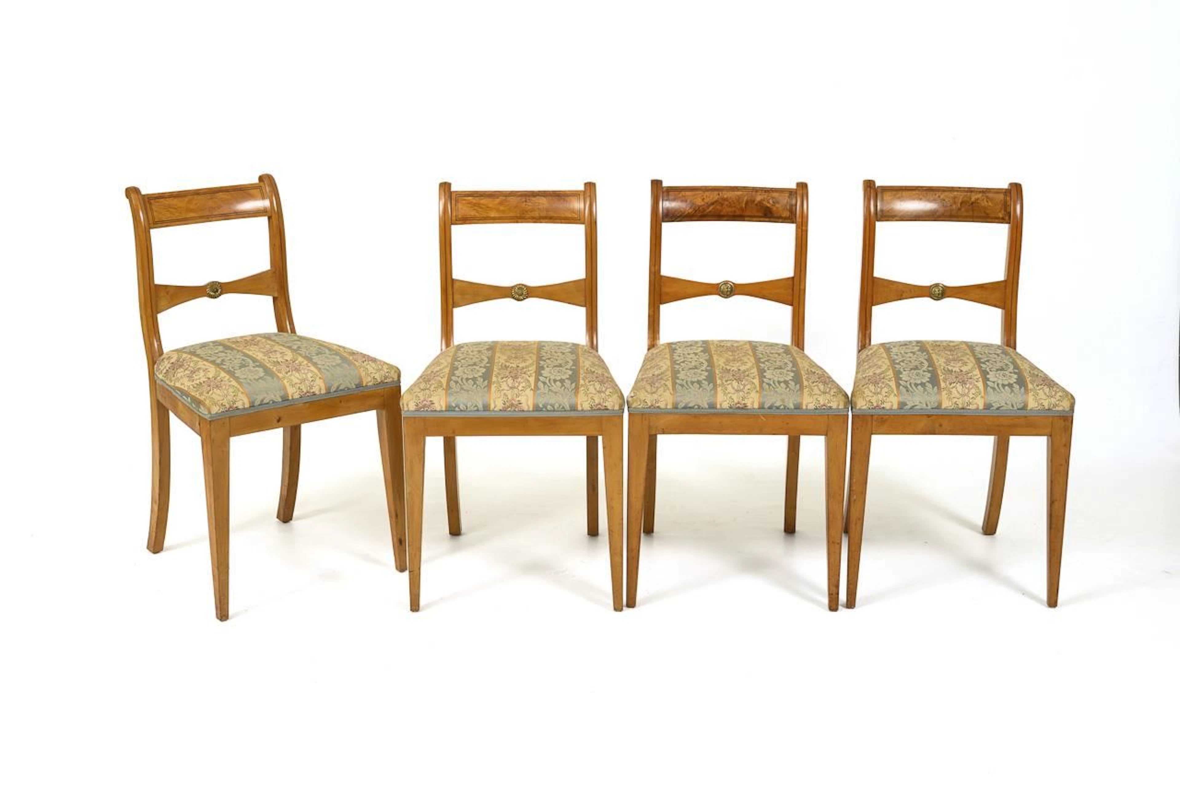 4 Biedermeier chairs.