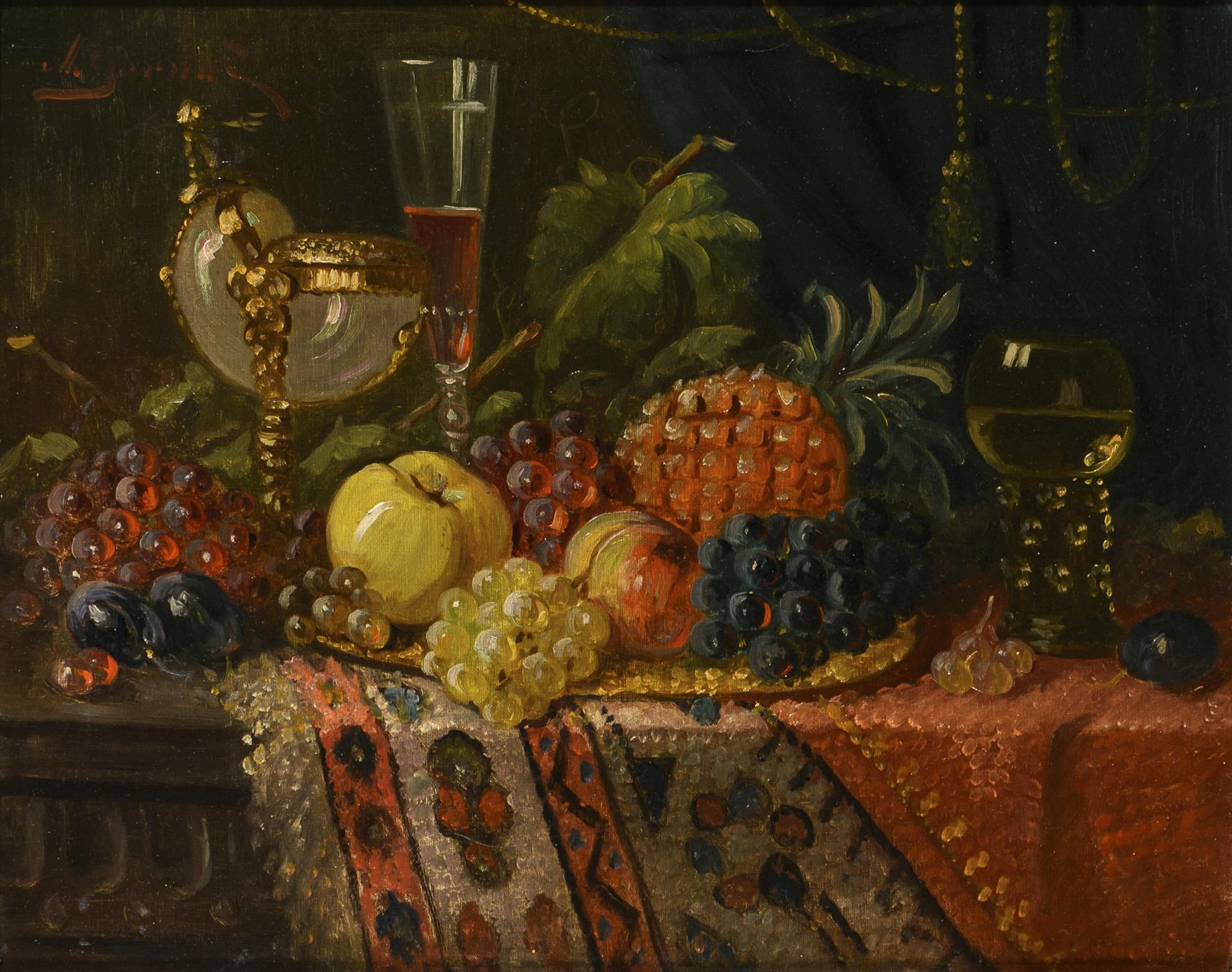 Indistinctly signed: Still life