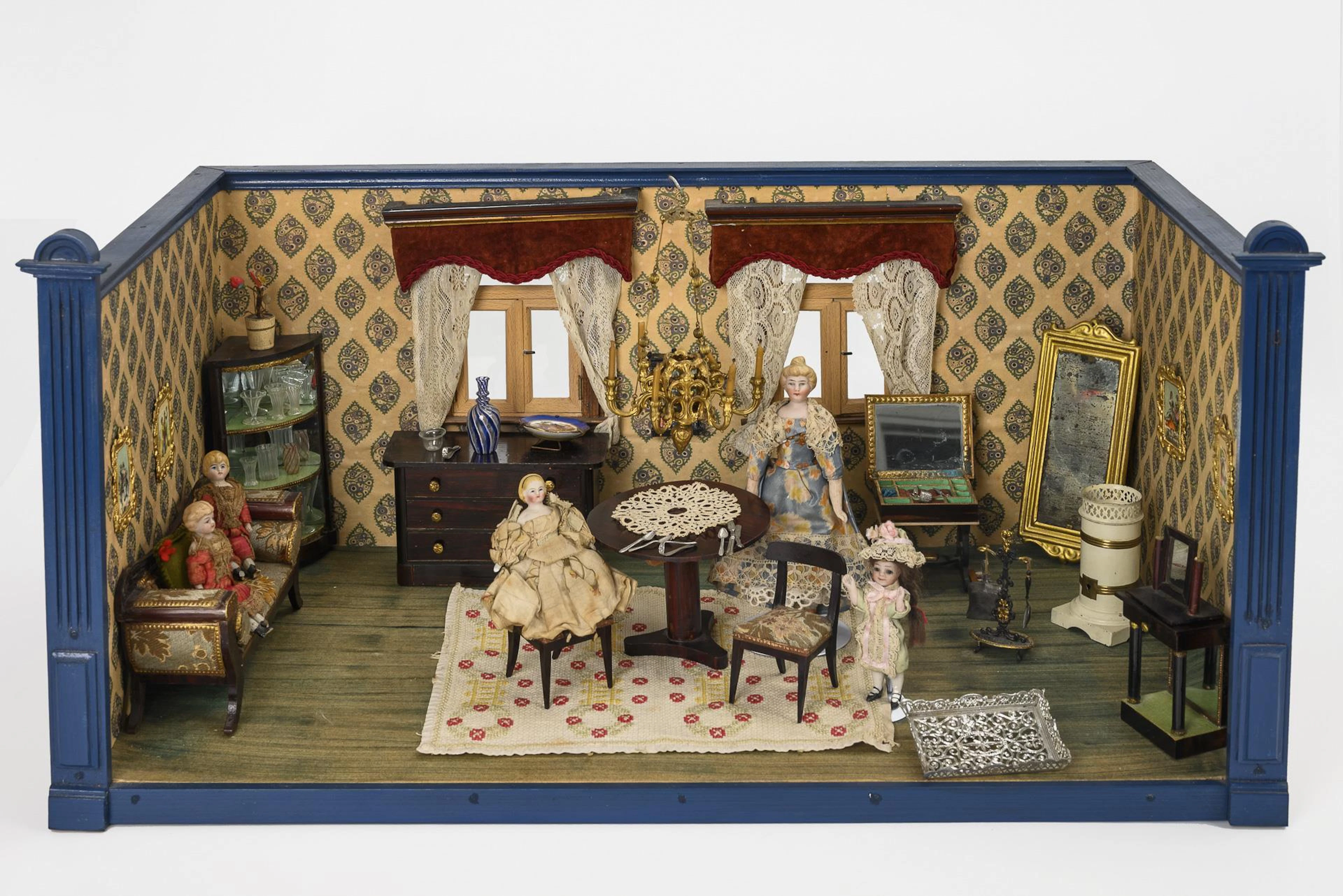 Doll's house with Biedermeier furnishings.