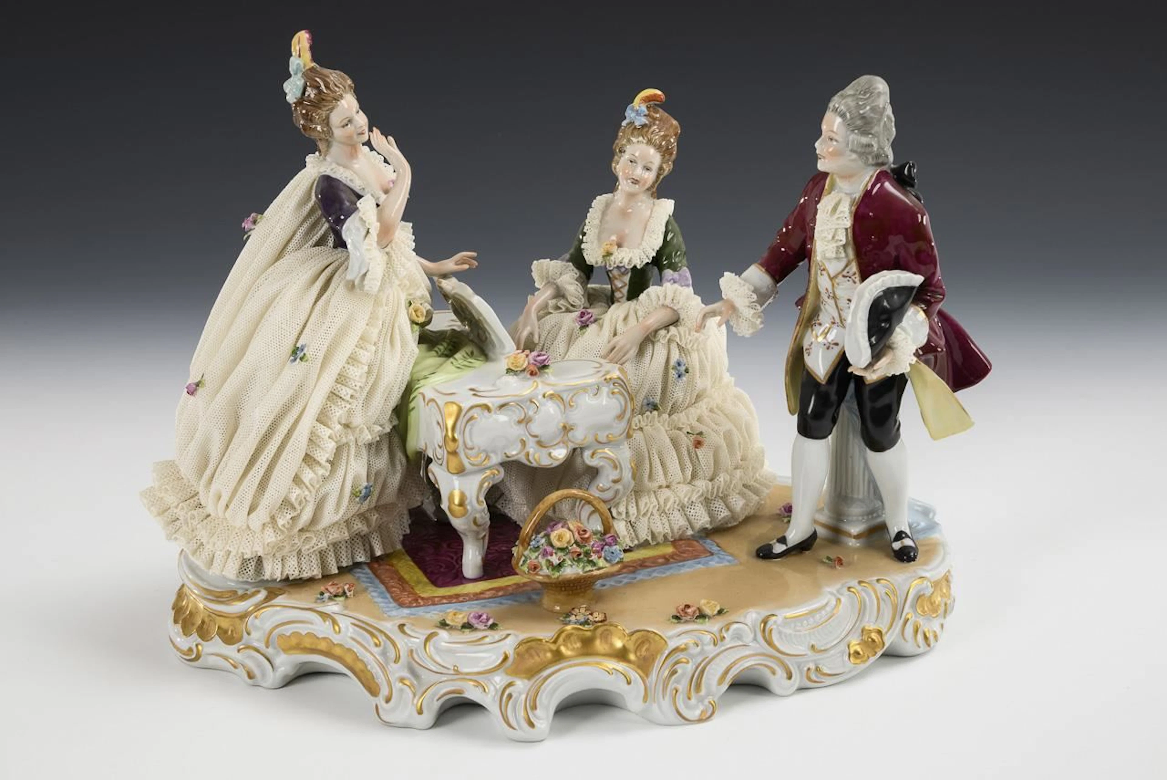 Rococo group with spinet. Unterweißbach.