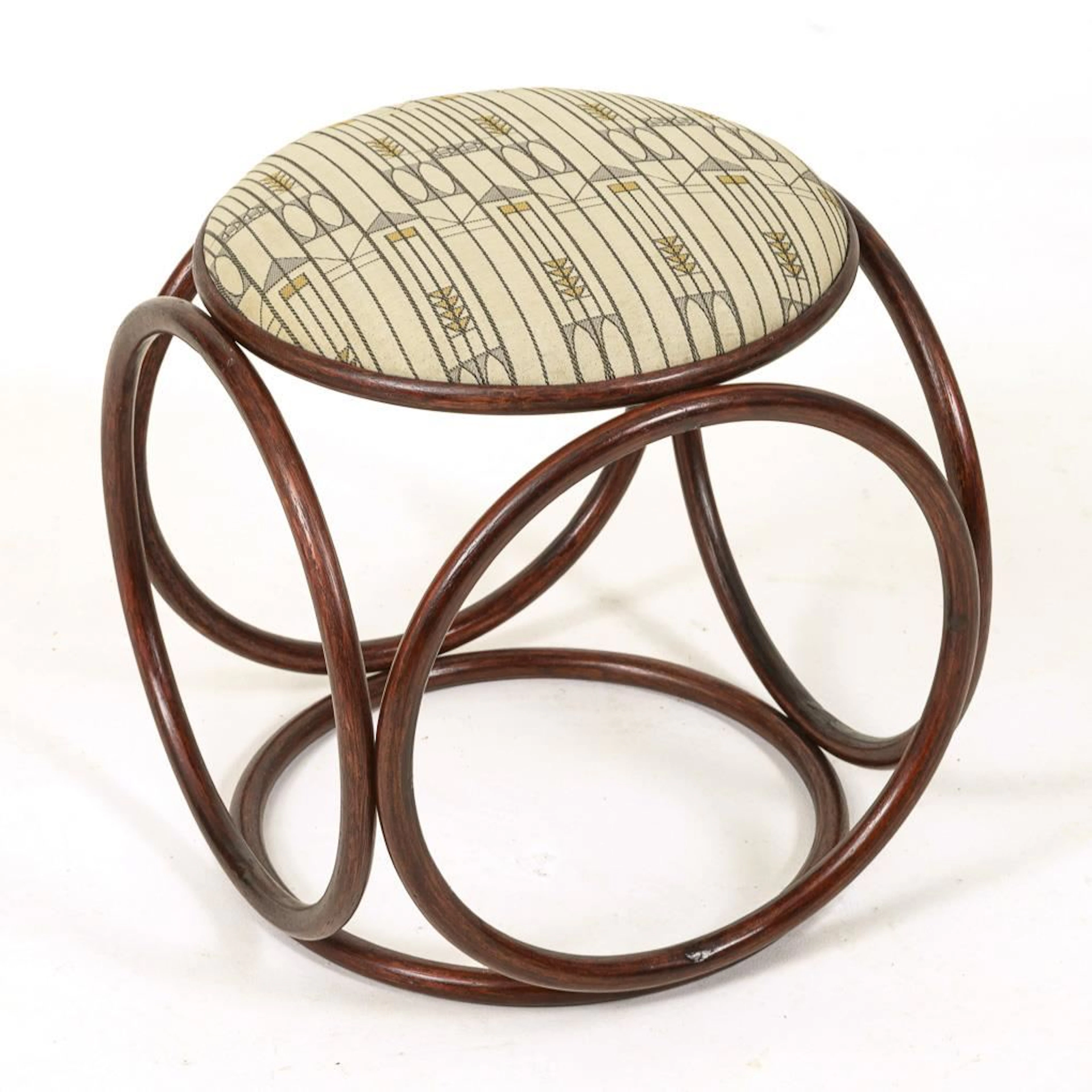 Rare bentwood stool. Jacob & Josef Kohn, Vienna.