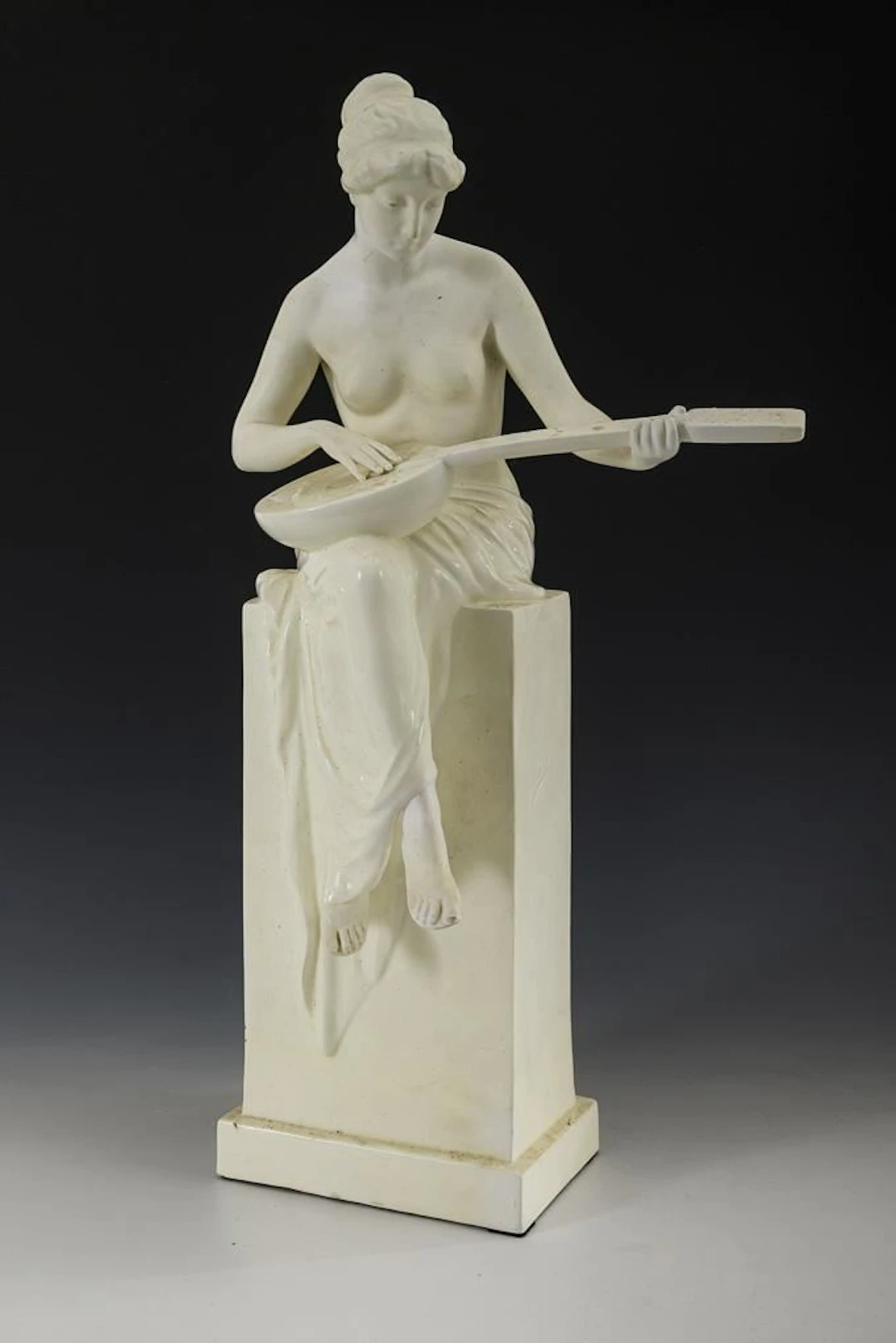 Erato with a lute. Vienna-based manufacturer Friedrich Goldscheider.