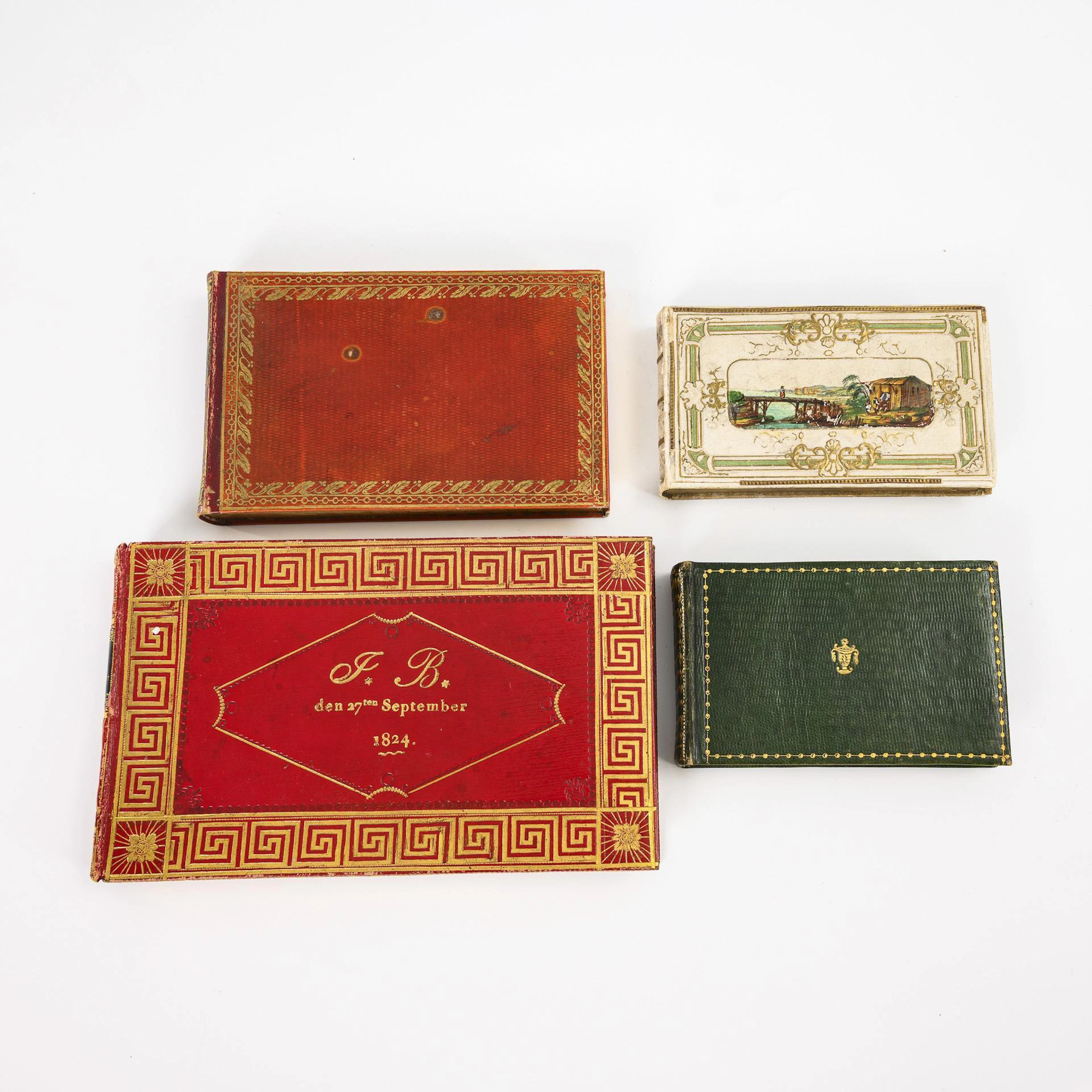 4 Biedermeier family registers.